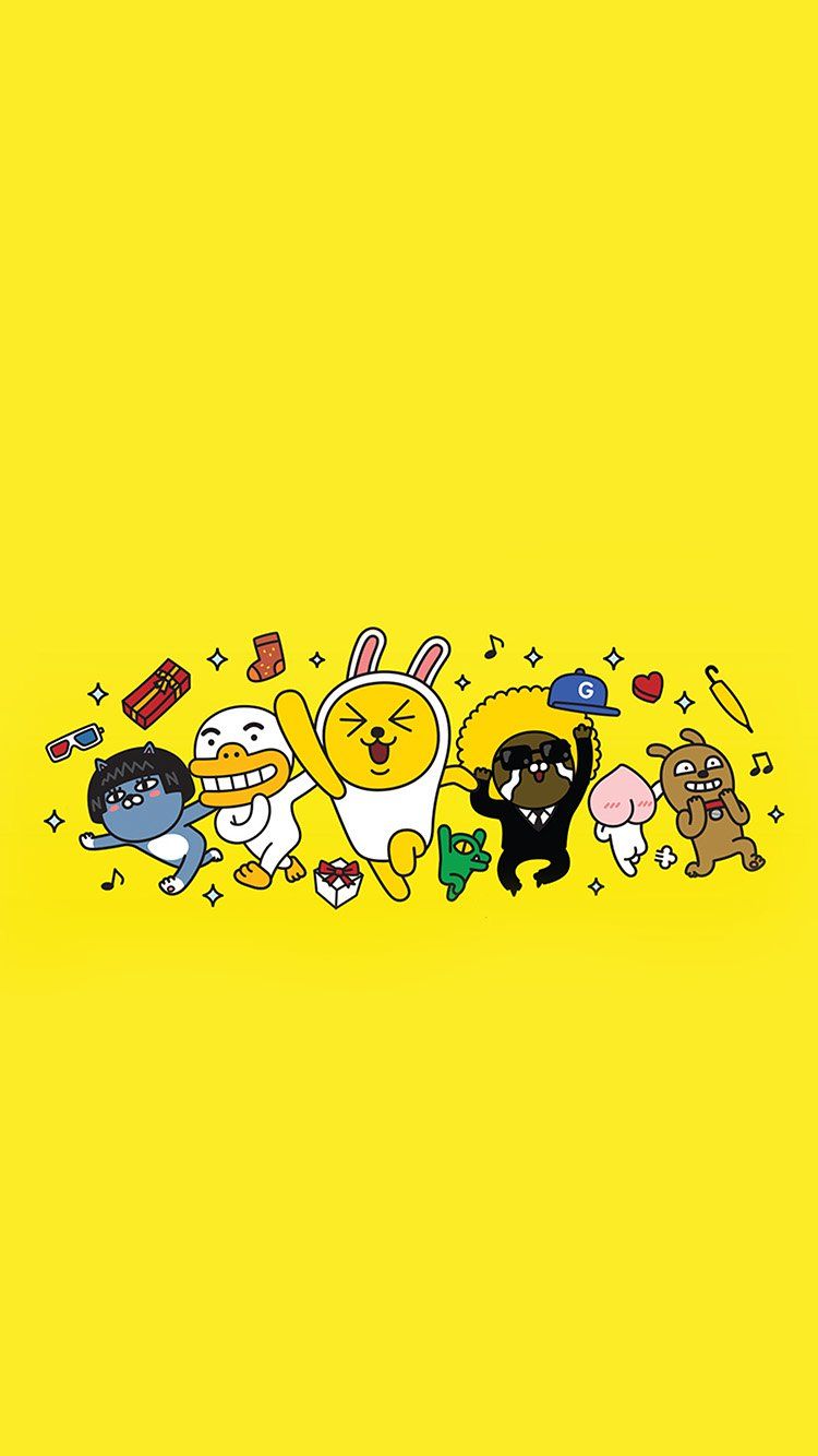 iPhone 6 wallpaper. kakao yellow friends anime art illustration