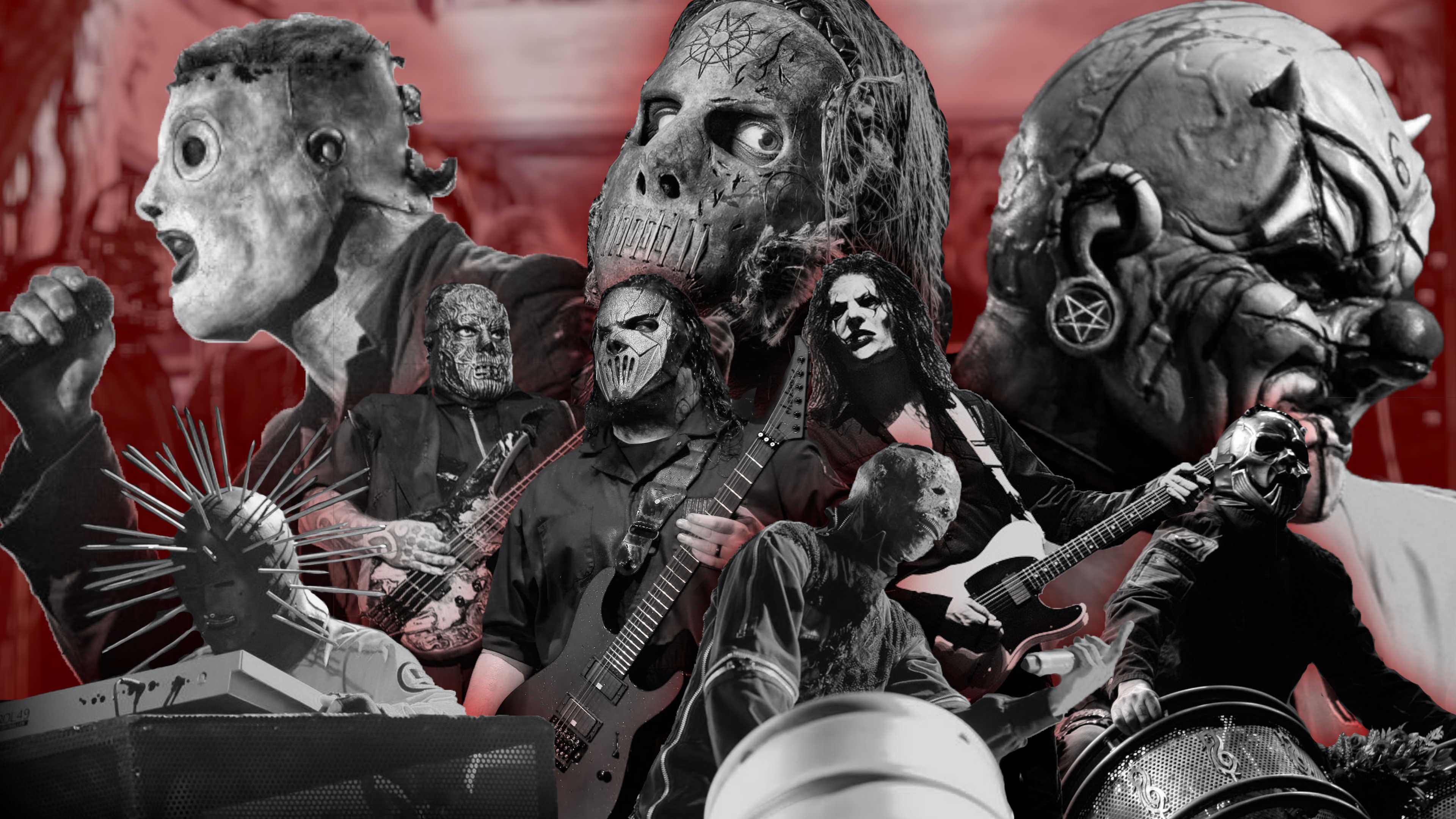 Made a wallpaper with the band with my favourite masks!