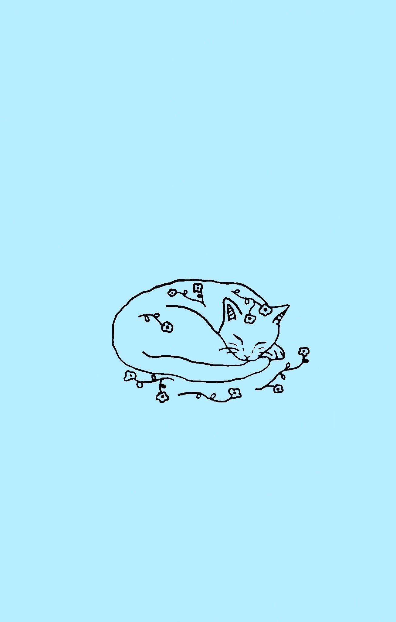 Cartoon Blue Cat Wallpaper