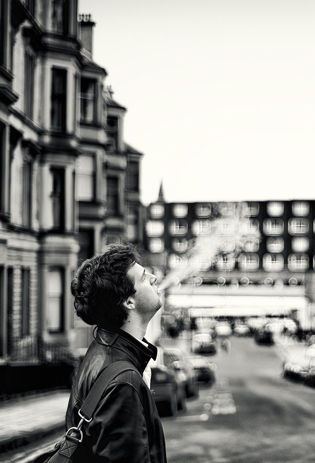 Street Smoking Man Wallpaper for iPhone Pro Max, X, 6
