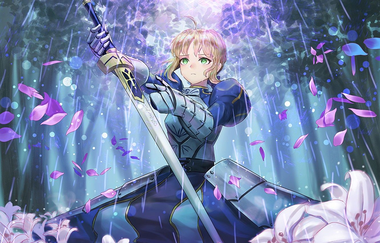 Wallpaper look, girl, the saber, Fate stay night, Fate / Stay Night image for desktop, section сёнэн