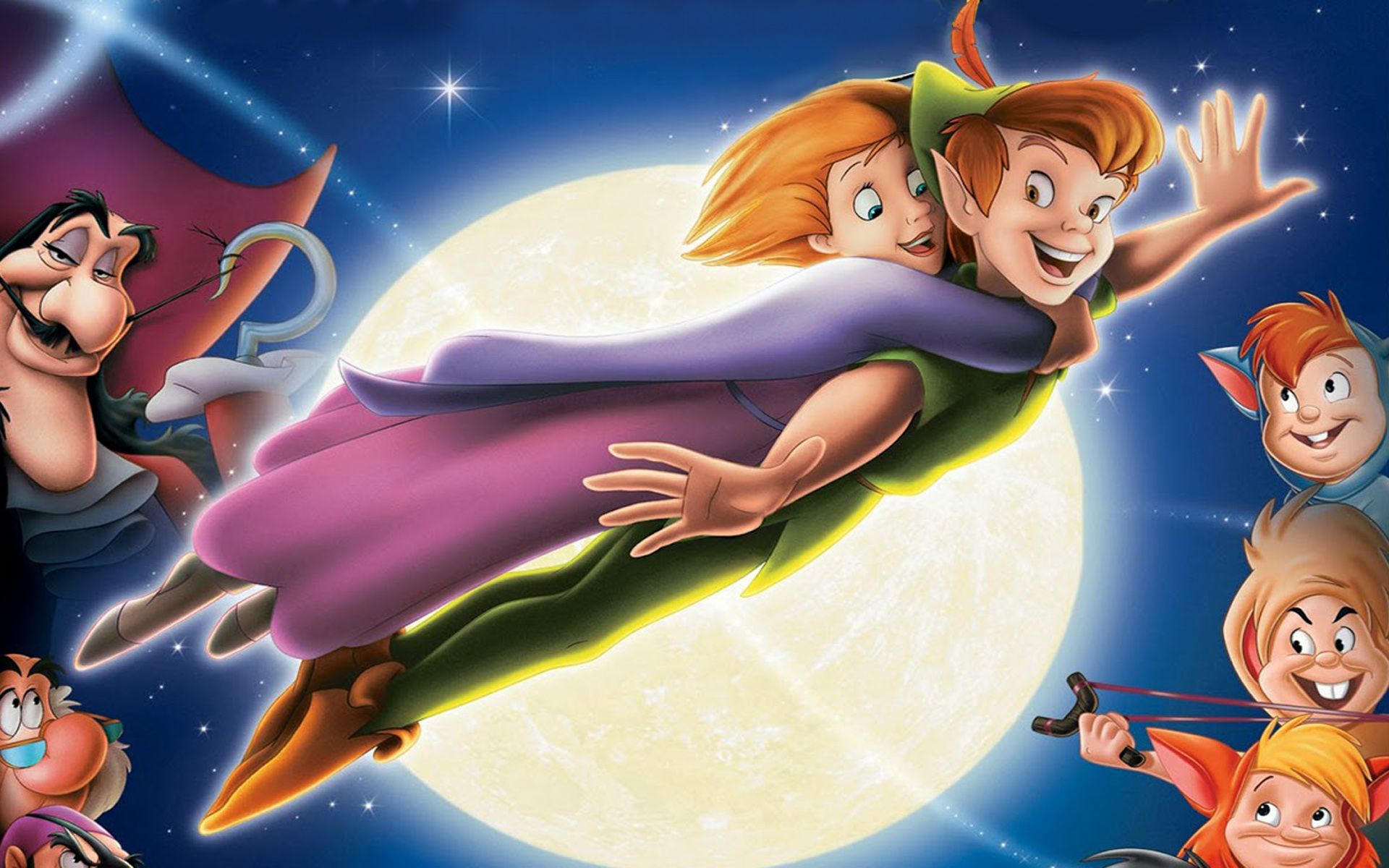 Return To Never Land Disney's Cartoon Peter Pan And Jane Can Fly Desktop Wallpaper HD For Your Computer 1920x1200, Wallpaper13.com