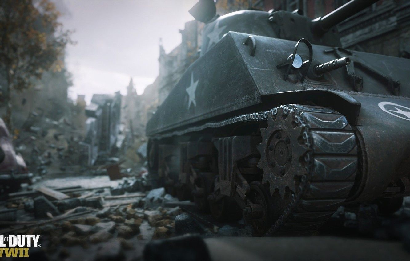 Wallpaper Call of Duty, Tank, Building, World War WW Tracks, Ruins, COD Foreground image for desktop, section игры