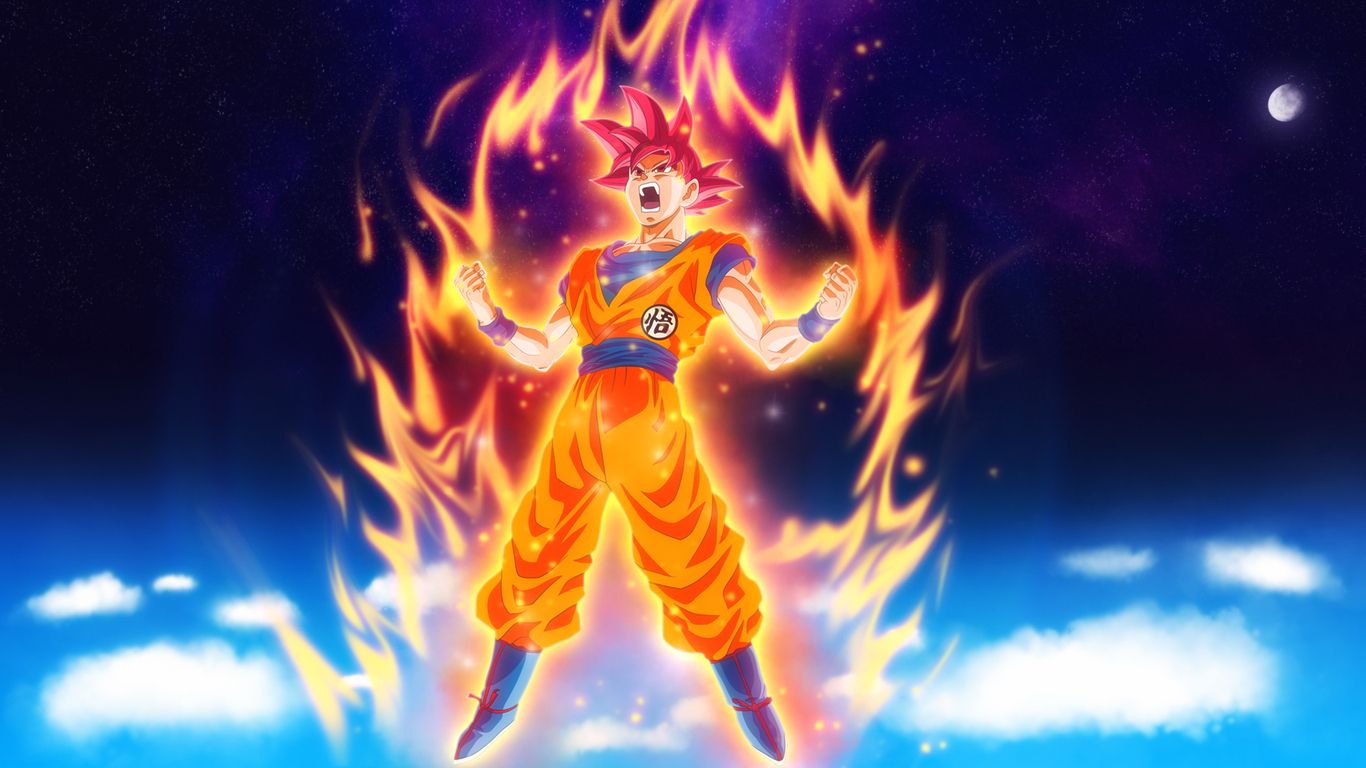 Download wallpaper 1366x768 black goku, artwork, dragon ball