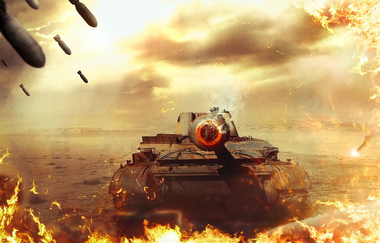 Wallpaper fire, war, tank, World of Tanks image for desktop, section игры