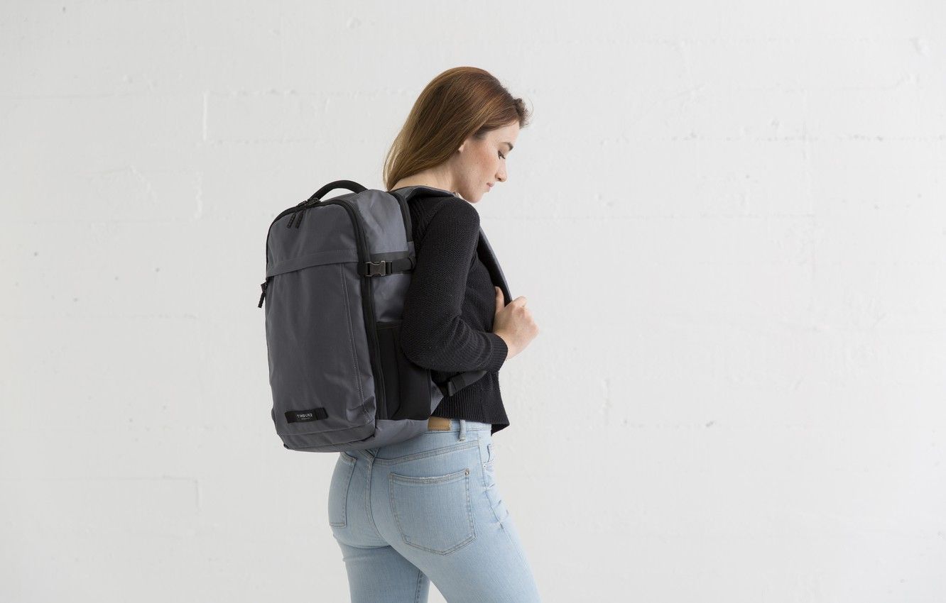 Wallpaper woman, jeans, backpack image for desktop, section девушки