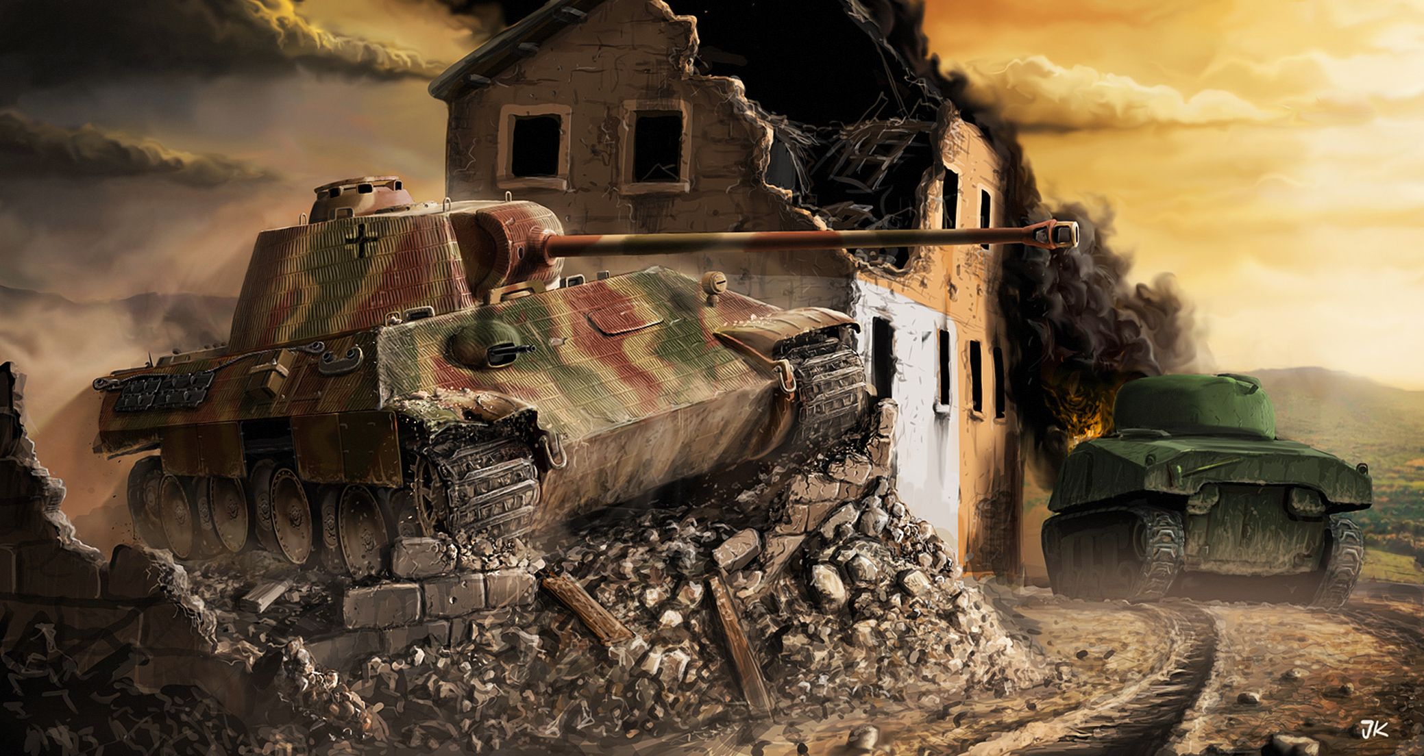 Free download World of Tanks Tanks Ruins Painting Art Panther Sherman wallpaper [2078x1104] for your Desktop, Mobile & Tablet. Explore Panther Tank Wallpaper. Tank Background Wallpaper, World of Tanks