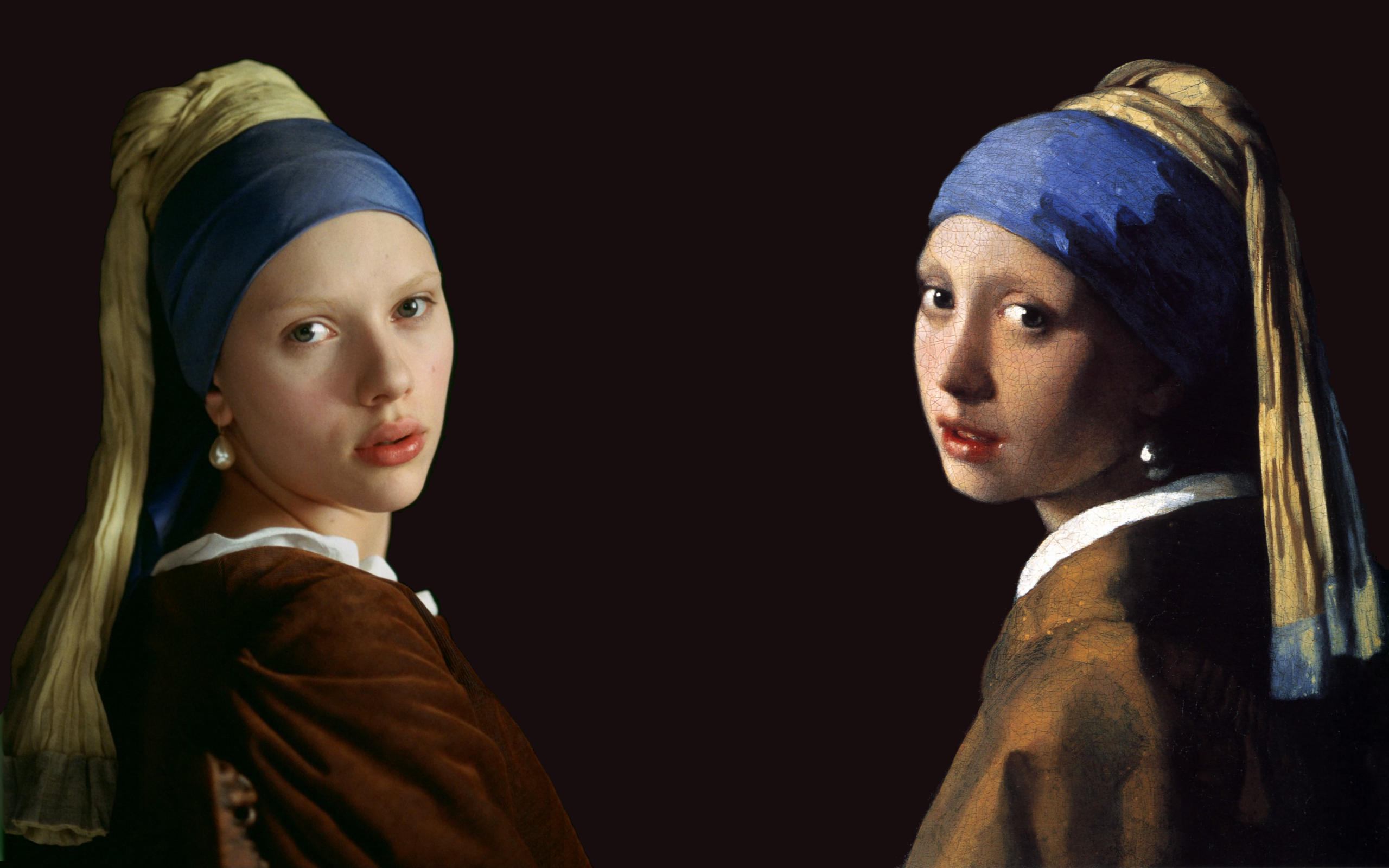 Paintings scarlett johansson artwork johannes vermeer the girl with a pearl earring masterpiece wallpaperx1600