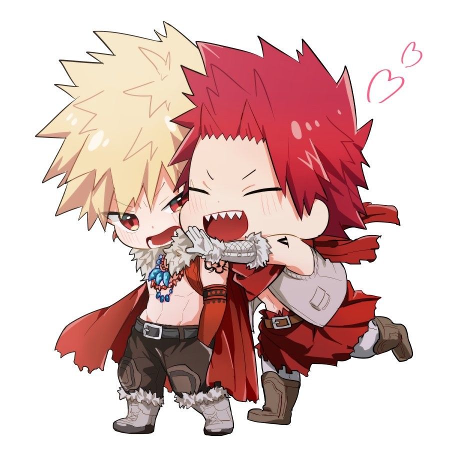 Bakugou Katsuki & Kirishima Eijirou. My hero, My hero academia, Chibi