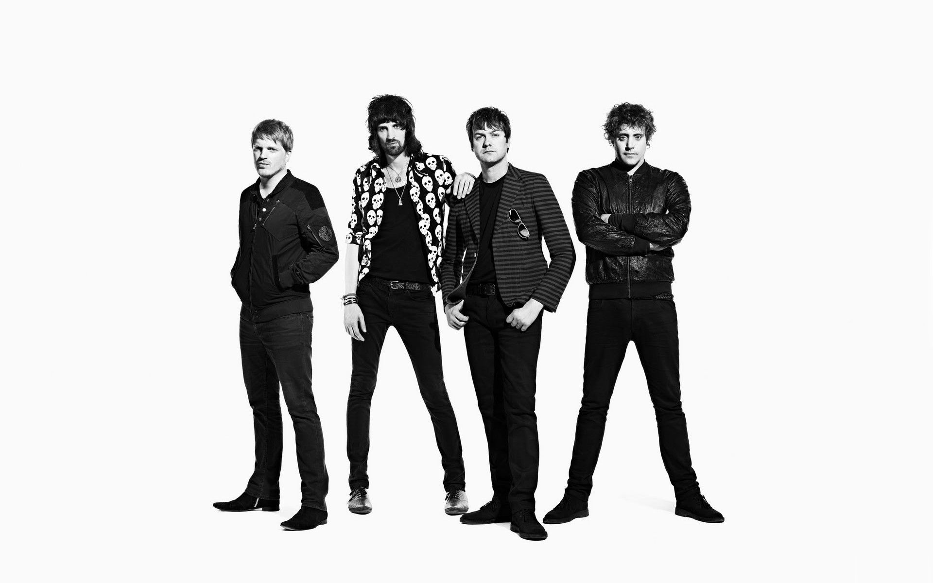 men, Grayscale, British, Music, Bands, White, Background, Kasabian, Tom, Meighan Wallpaper HD / Desktop and Mobile Background