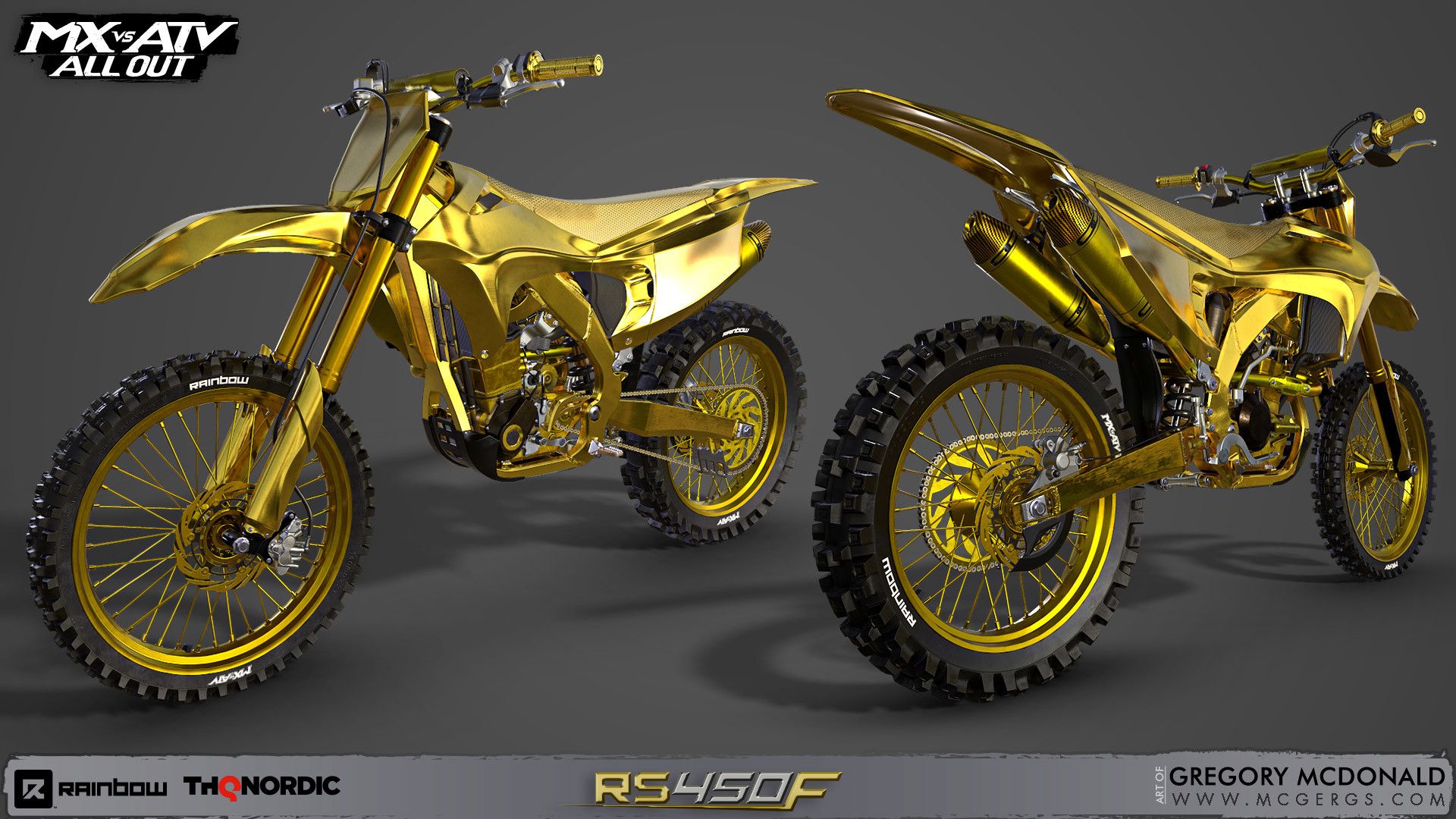 RAINBOW RS450F GOLD EDITION MOTOCROSS BIKE. MX vs ATV ALL OUT, Gregory McDonald