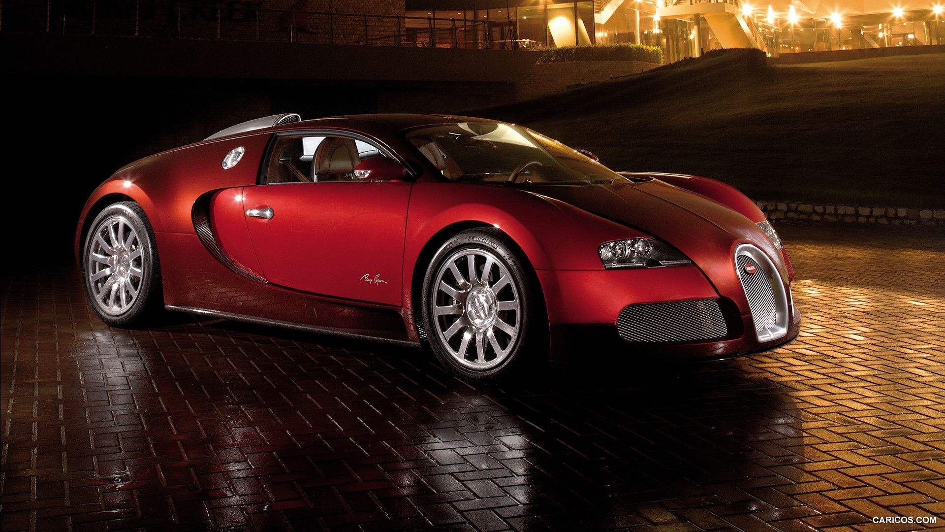 Bugatti Veyron Grand Sport Red. HD Wallpaper