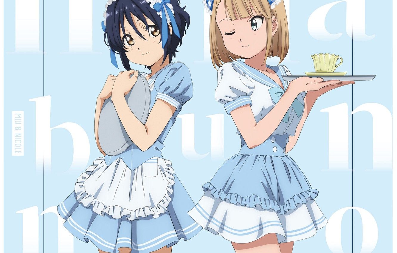Wallpaper Bows, Schoolgirls, Uniform, Wink, Tray, Ruffles, Maids, Cup And Saucer, 22 7, Nicole Saito, Miu Takigawa, By Yukiko Horiguchi Image For Desktop, Section сёдзё