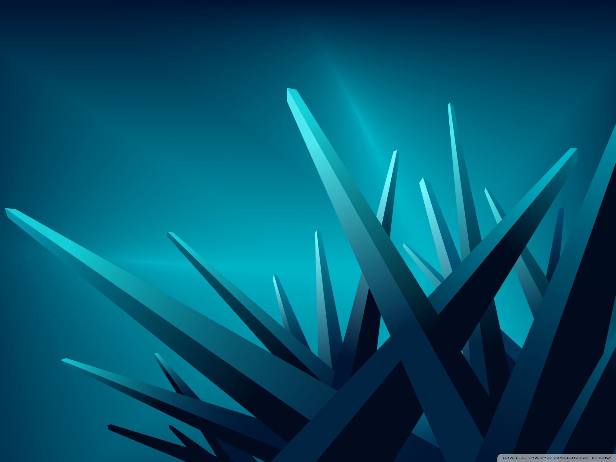 Blue 3D Crystals Ultra HD Desktop Background Wallpaper for 4K UHD TV, Tablet
