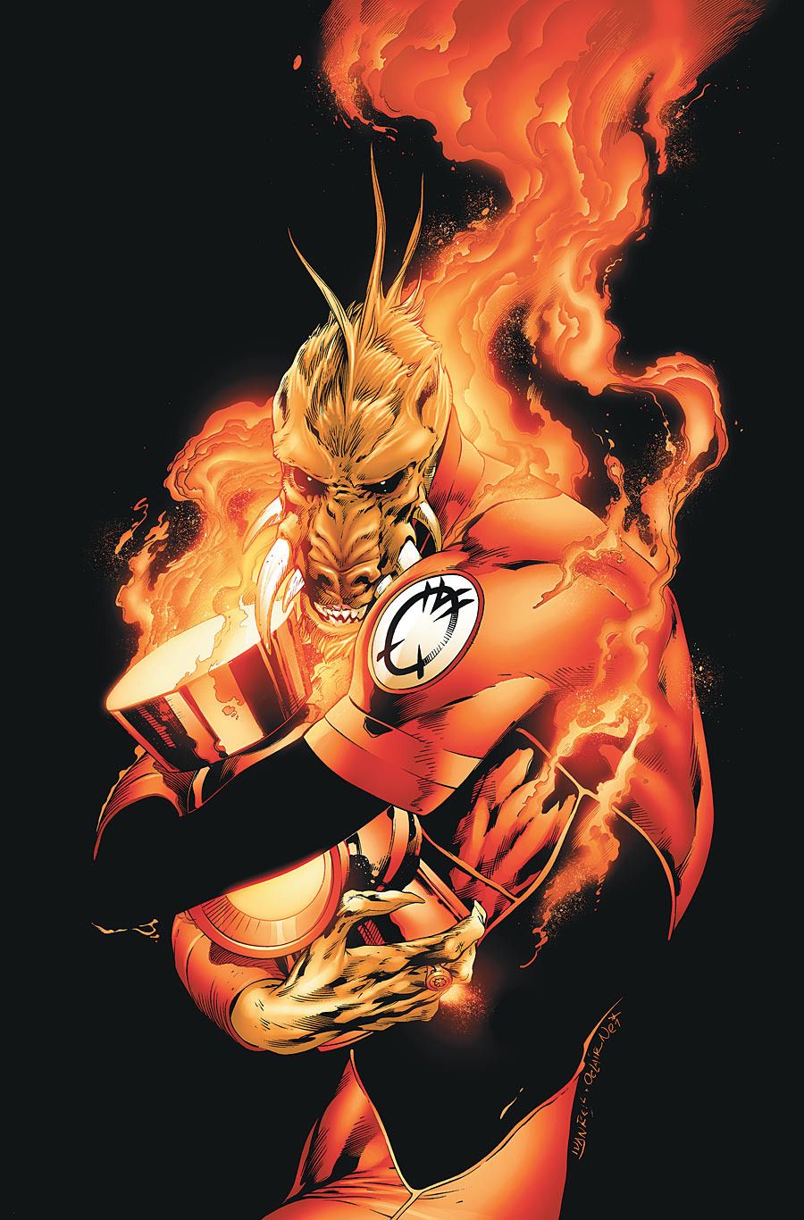 Larfleeze vs Silver Surfer, Quasar and Adam Warlock