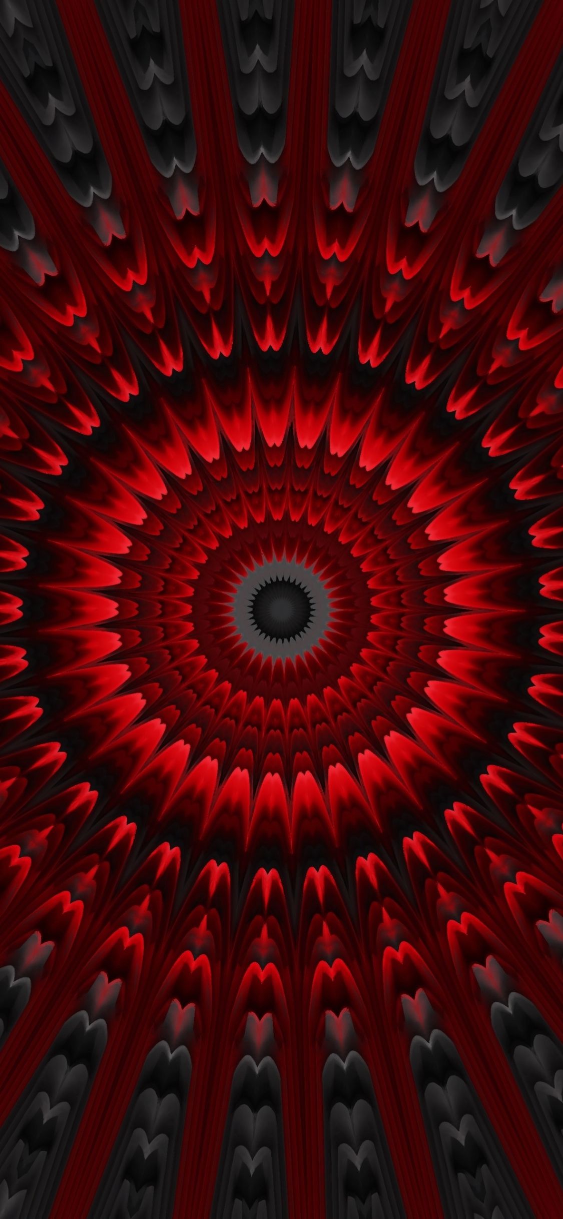 Download 1125x2436 wallpaper red circles, pattern, mandala, fractal, art, iphone x 1125x2436 HD image, background, 18872