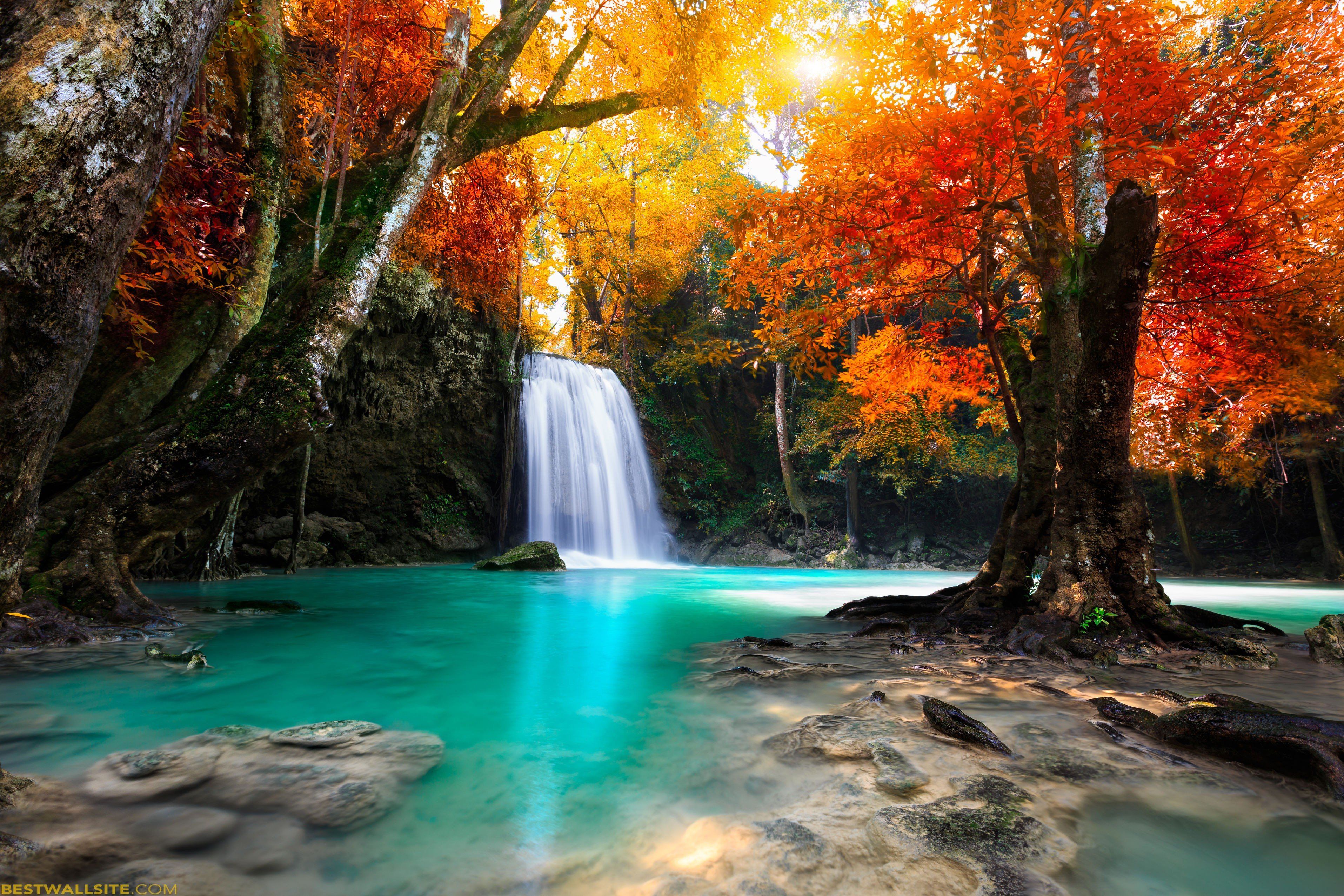 Autumn Waterfall HD Wallpaper. Background Imagex2554