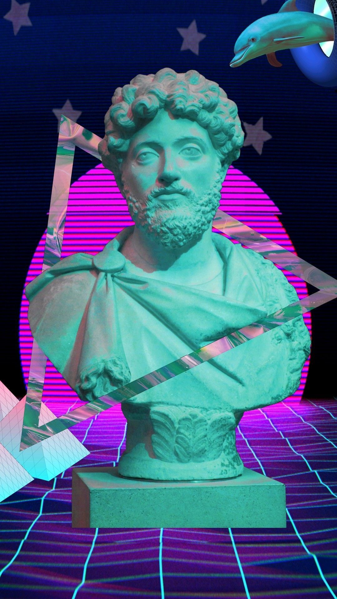 Vaporwave Aesthetic Marcus Aurelius bust for all you stoics out there!. Vaporwave aesthetic, Vaporwave art, Vaporwave wallpaper