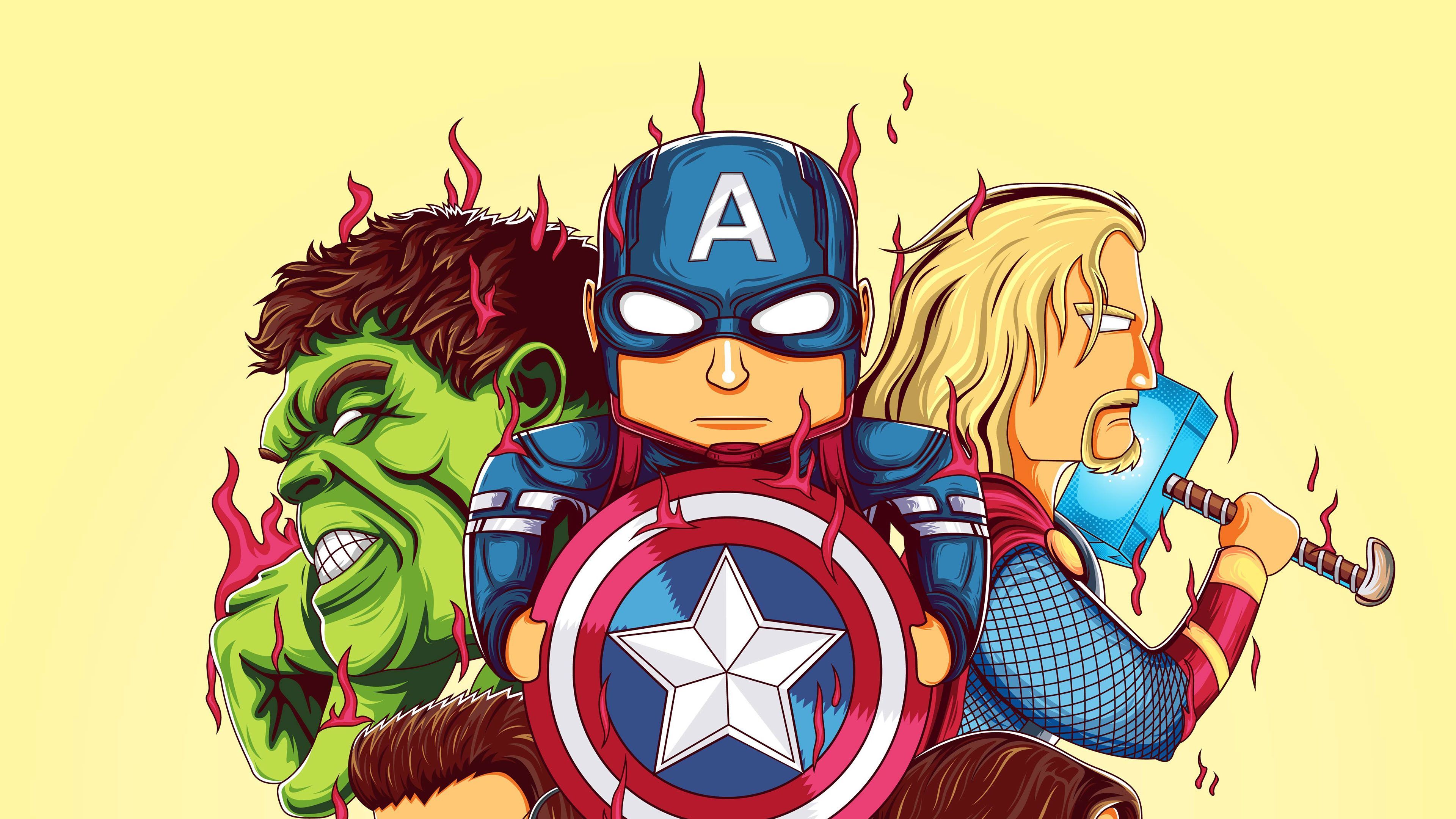 Little Avengers 4k Thor Wallpaper, Superheroes Wallpaper, Hulk Wallpaper, Hd Wallpaper, Digital. Captain America Wallpaper, Avengers Wallpaper, Thor Wallpaper