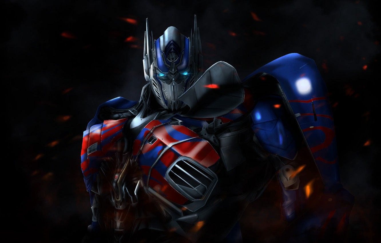 Wallpaper cinema, metal, fire, flame, robot, fighter, toy, war, alien, cartoon, truck, fight, movie, Transformers, captain, Optimus Prime image for desktop, section фантастика