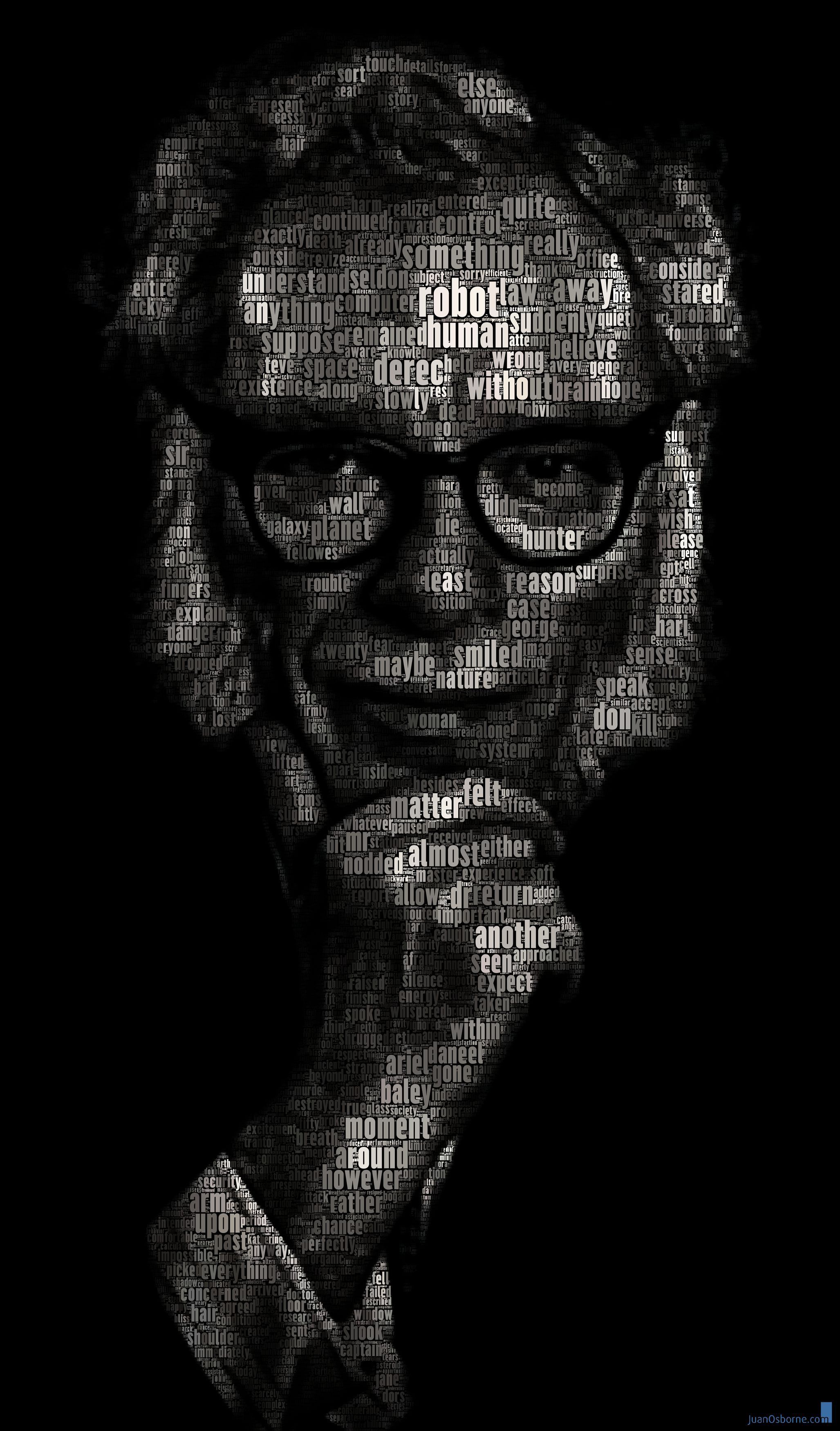 Isaac Asimov. Isaac asimov, Typography portrait, Isaac