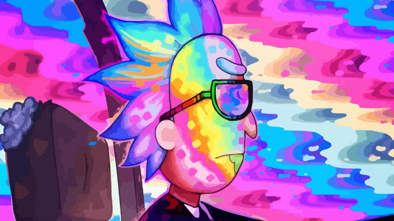 Download 1366x768 wallpapers rick and morty, rick, drive, colorful, tablet, laptop, 1366x768 hd image, background, 4252