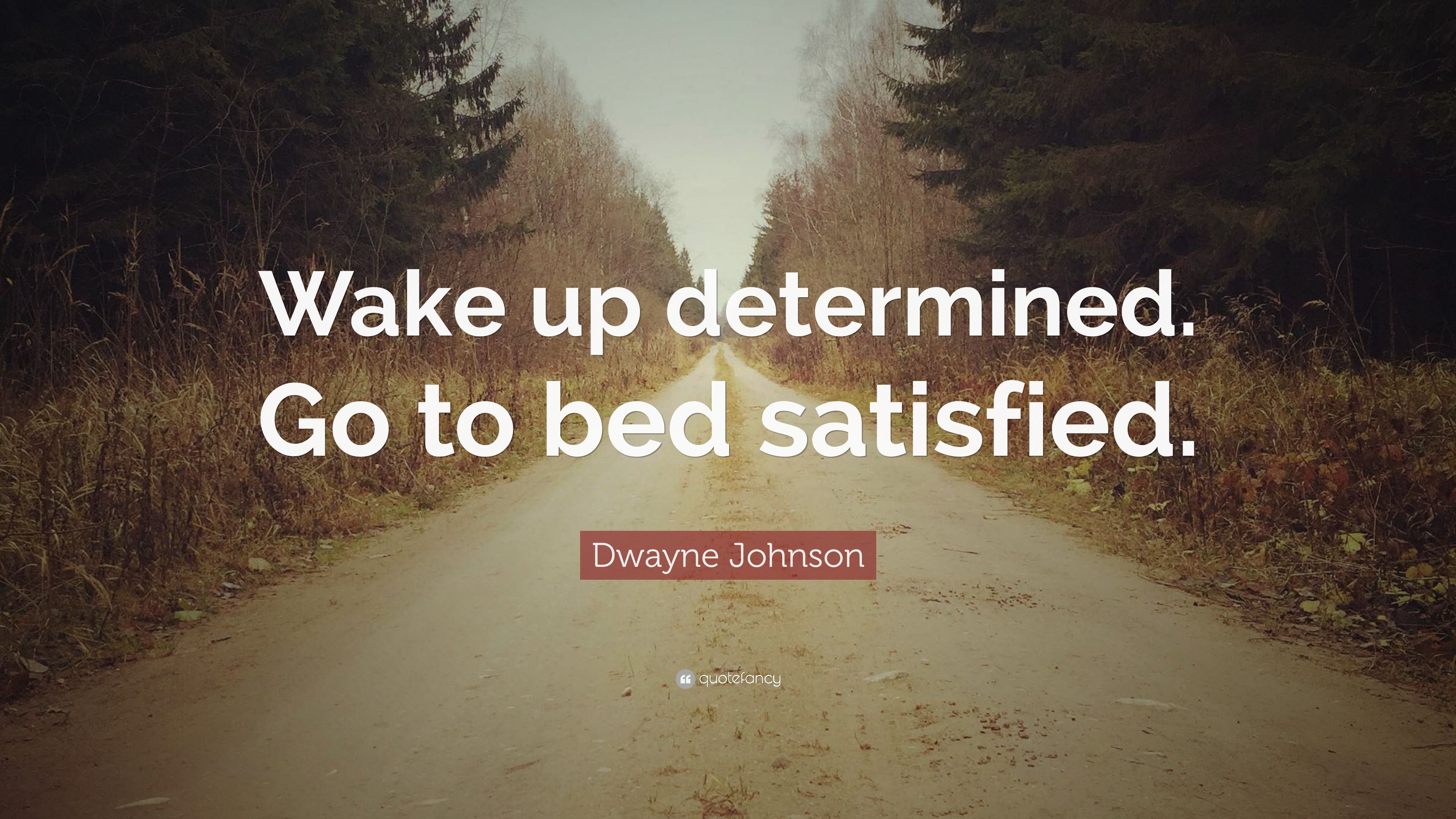 Dwayne Johnson Quote: “Wake up determined. Go to bed satisfied.” (12 wallpaper)