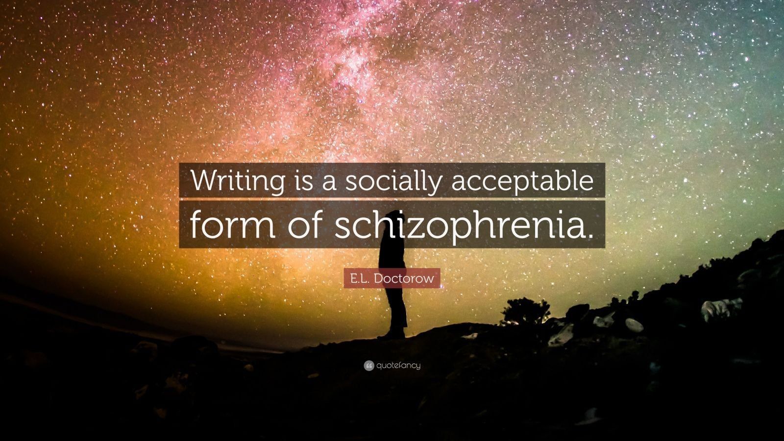 Writing is a socially acceptable form of schizophrenia.”