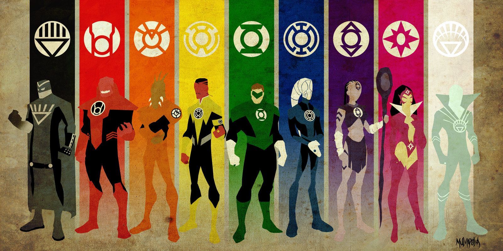 The emotional spectrum and the people who are icons of each color. Green lantern wallpaper, Blue lantern, Green lantern corps