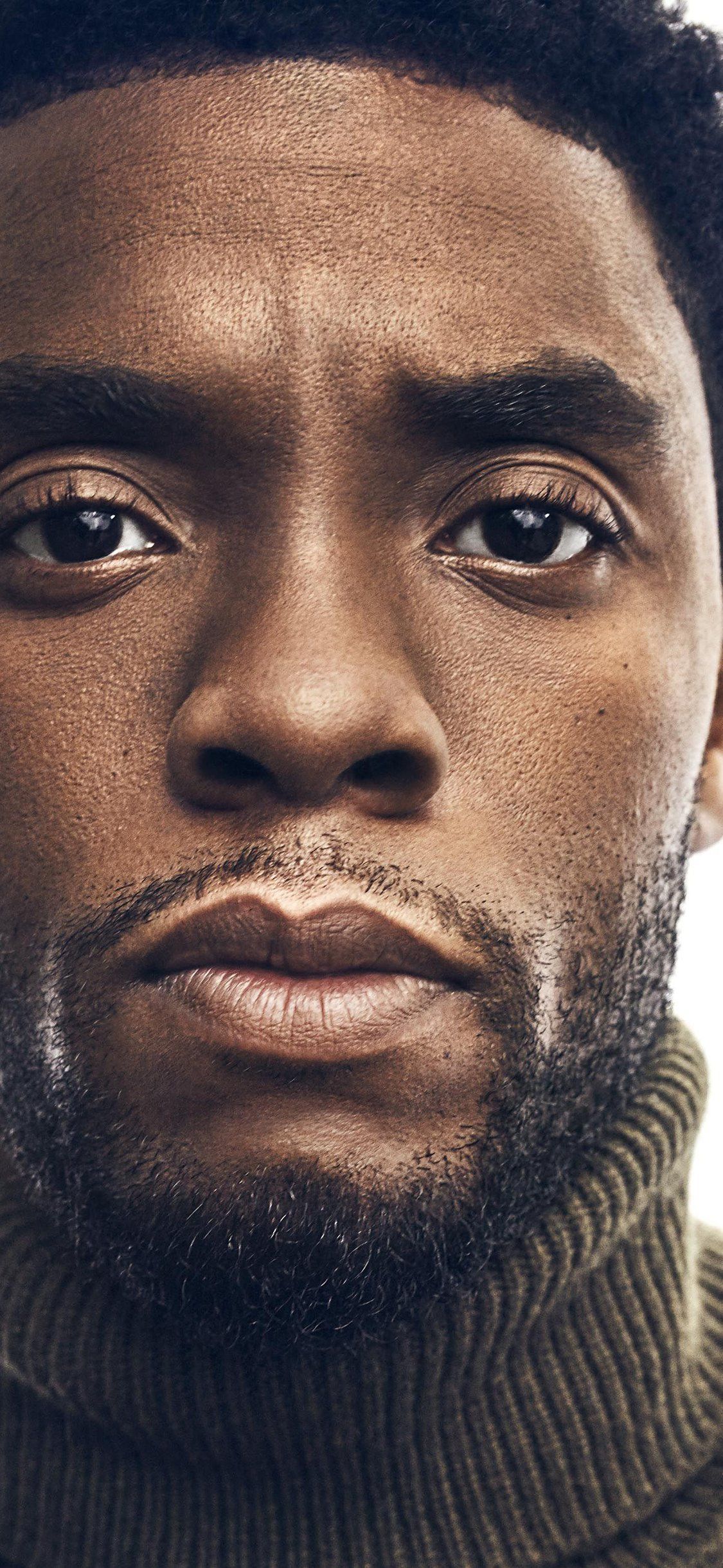 Download iPhone X .Chadwick Boseman, Close up, Black Panther. HD Wallpaper, Movies Wallpaper for Phone & Desktop Background Collections. Black panther chadwick boseman, Movie wallpaper, Black panther