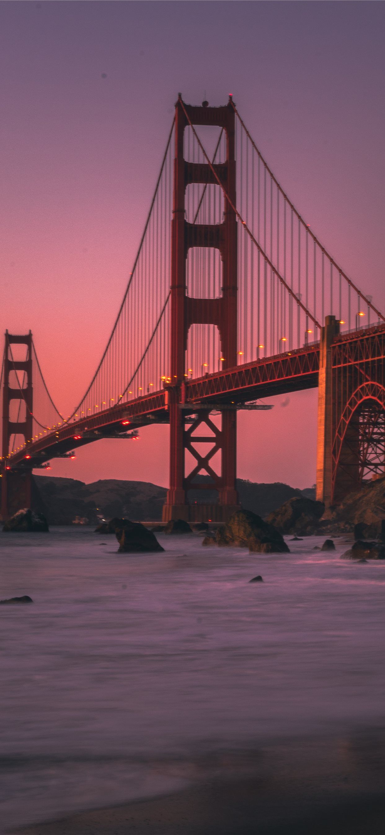 Golden Gate Bridge during sunset iPhone X Wallpaper Free Download