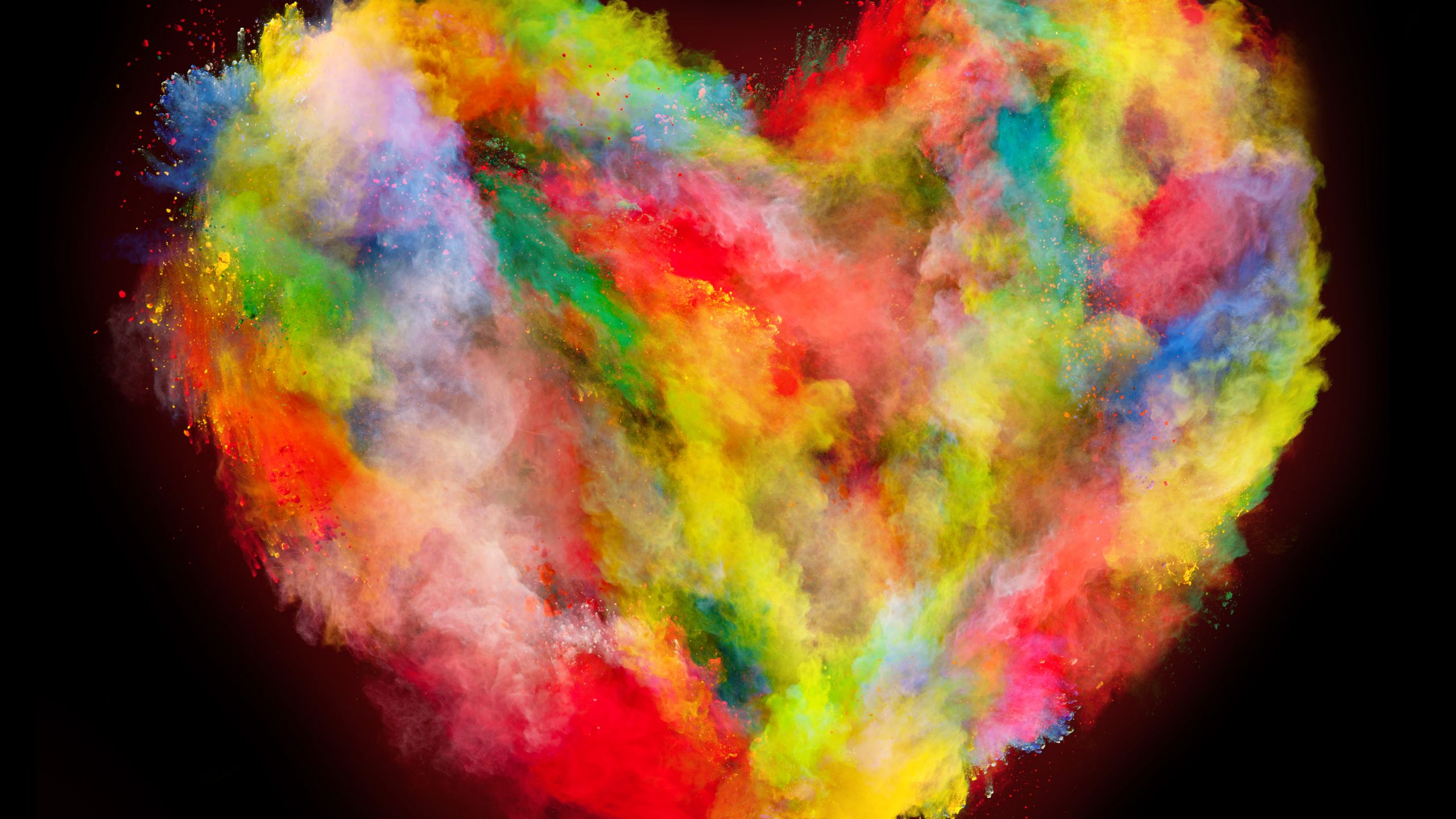 Desktop Wallpaper Heart, Colorful Explosion, Colors, HD Image, Picture, Background, 850dfd