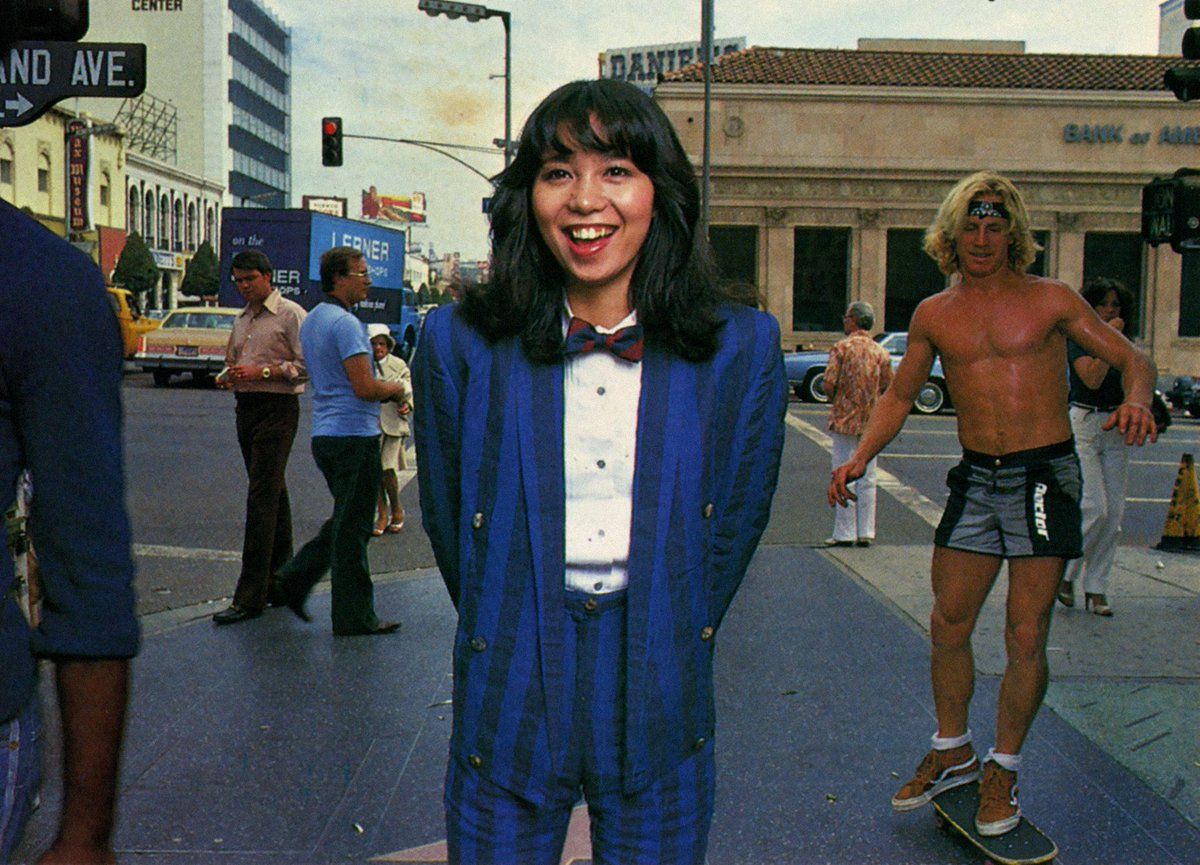 Kaelan Ramos Takeuchi on Hollywood Blvd in 1980. 『Scanned from Miss M vinyl record insert, Dec.1980』