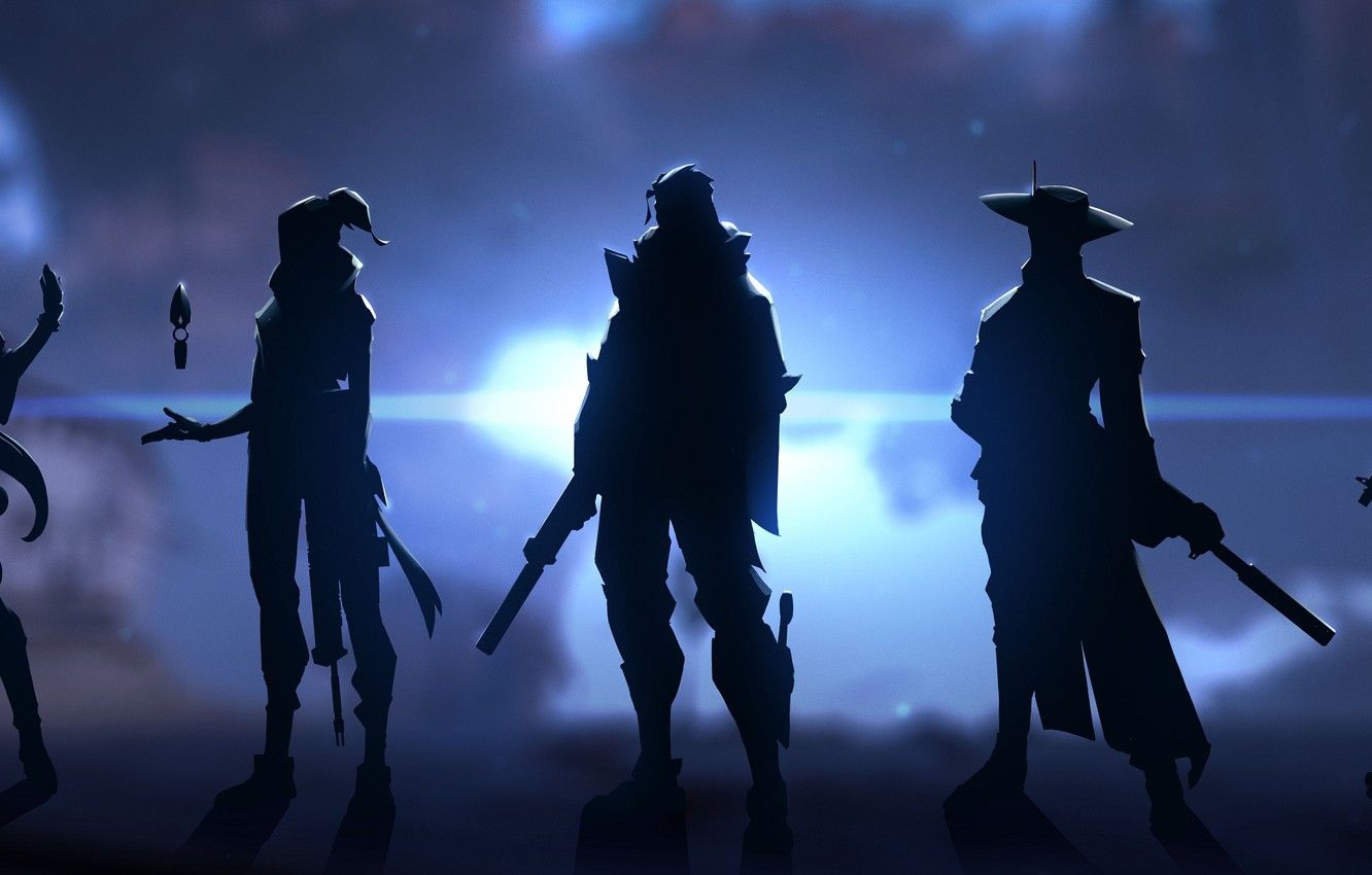 Wallpaper light, background, silhouettes, characters, Valorant image for desktop, section игры