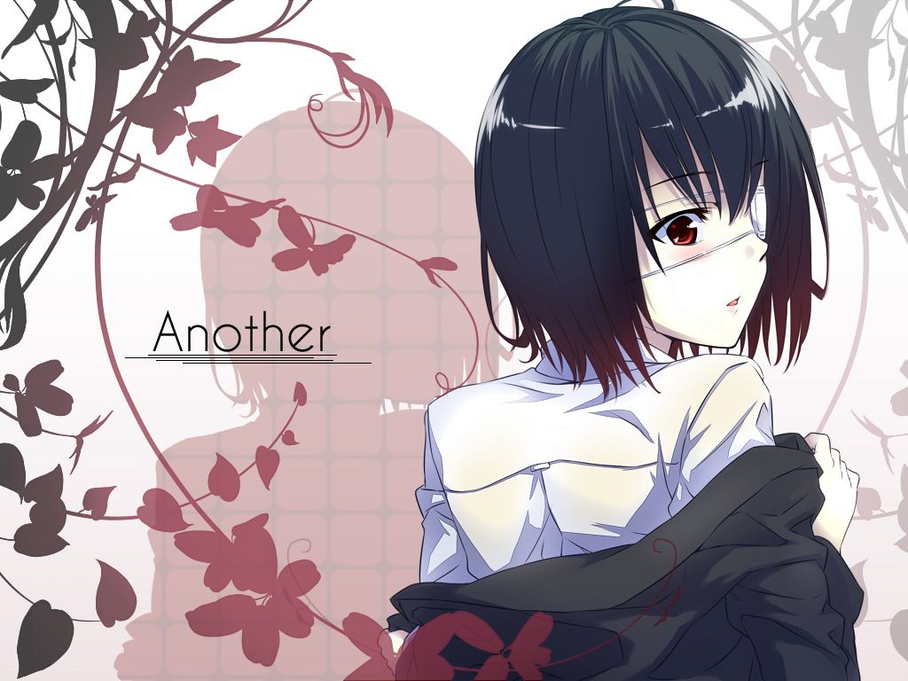 another black hair eyepatch kanata misaki mei red eyes short hair. konachan.com.com Anime Wallpaper