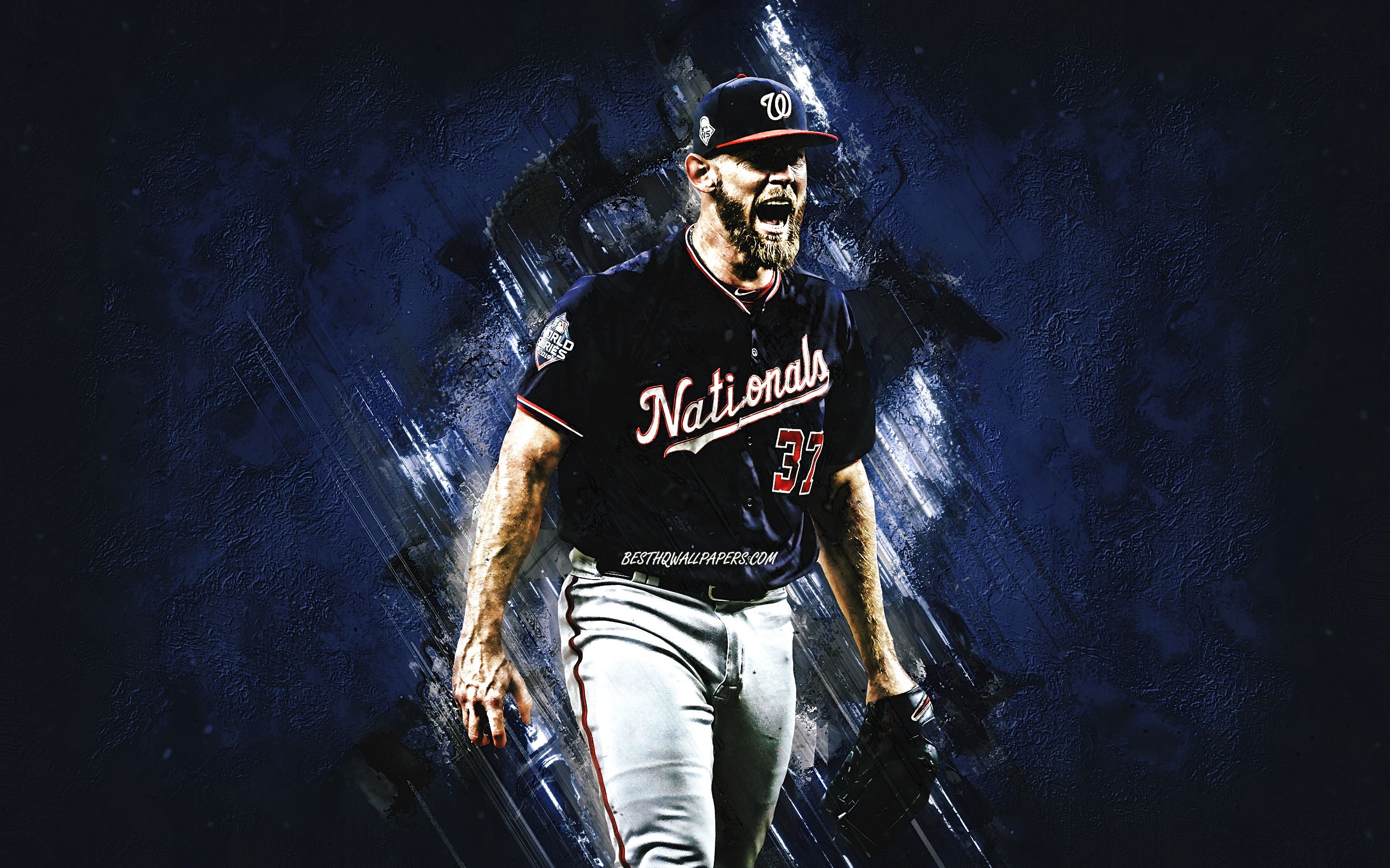 Download American Baseball Pitcher Stephen Strasburg Happy Wallpaper