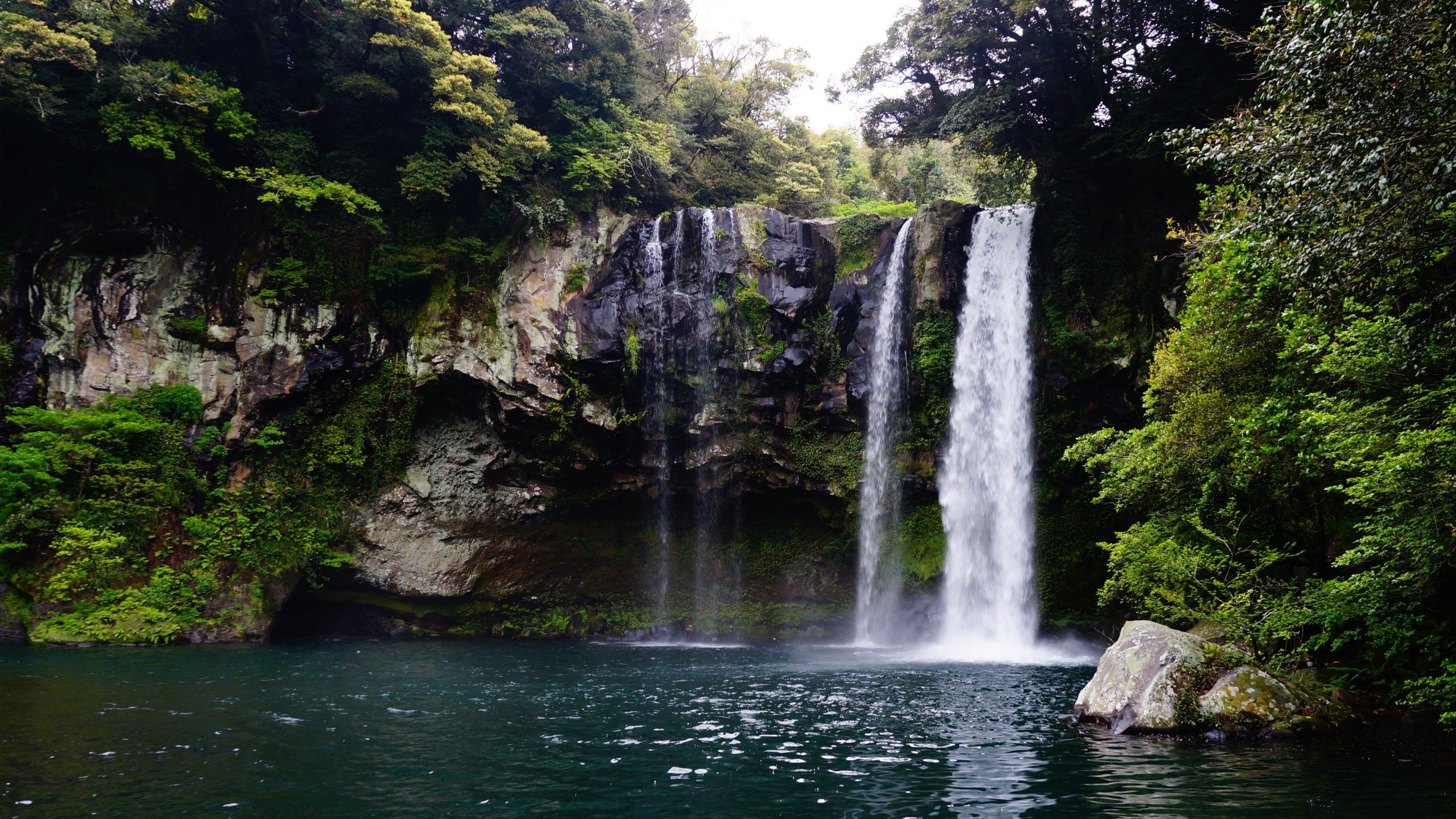 Wallpaper Jeju Island, Cheonjiyeon, Waterfall, 5K, Nature