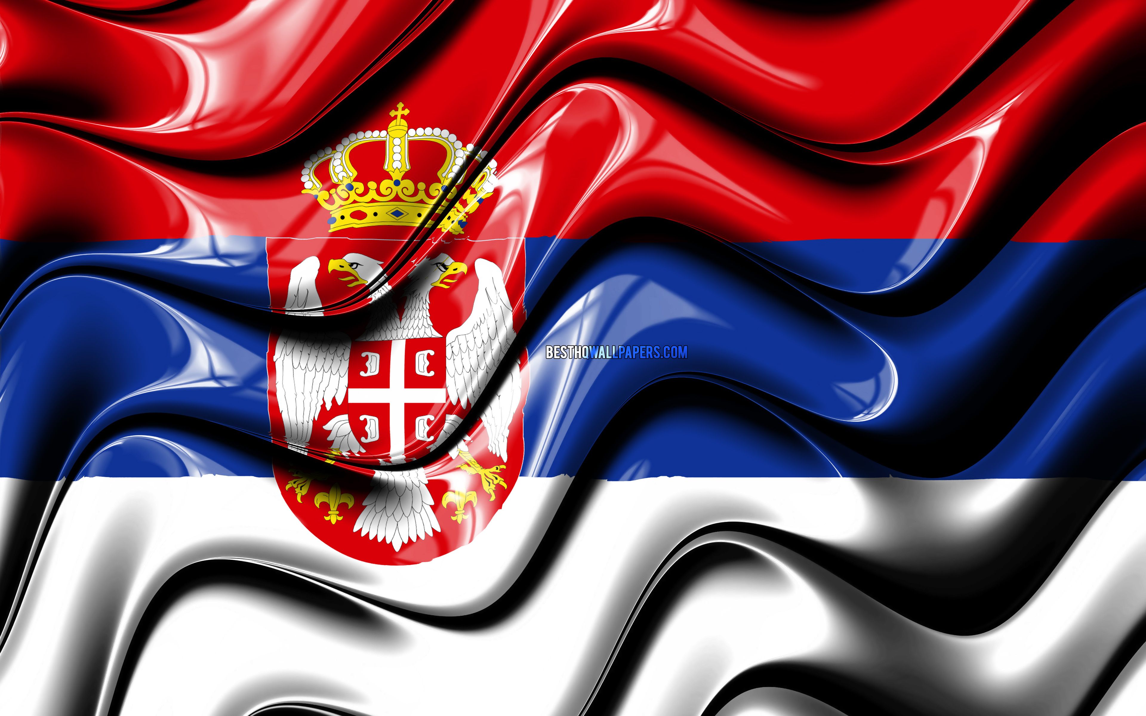 Download wallpaper Serbian flag, 4k, Europe, national symbols, Flag of Serbia, 3D art, Serbia, European countries, Serbia 3D flag for desktop with resolution 3840x2400. High Quality HD picture wallpaper