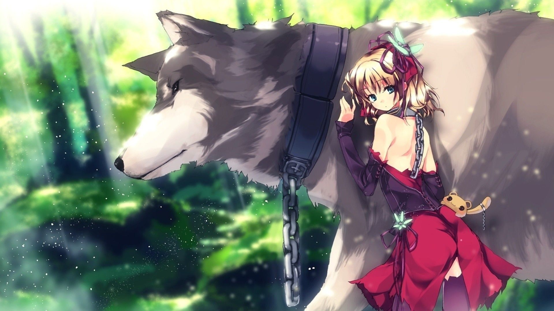 Dark Cute Anime Wolf Girl Wallpaper