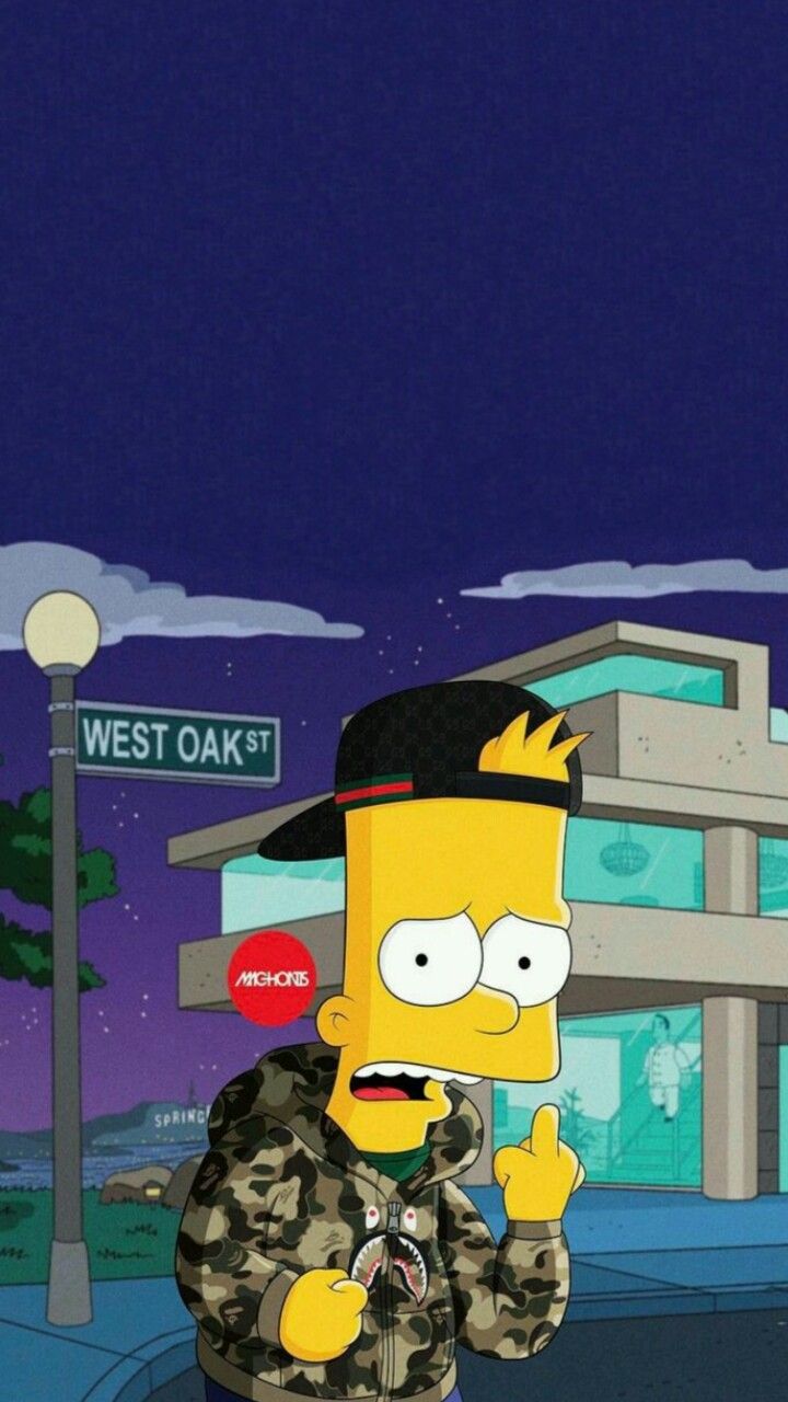 2023 Bart simpson middle finger wallpaper / if 