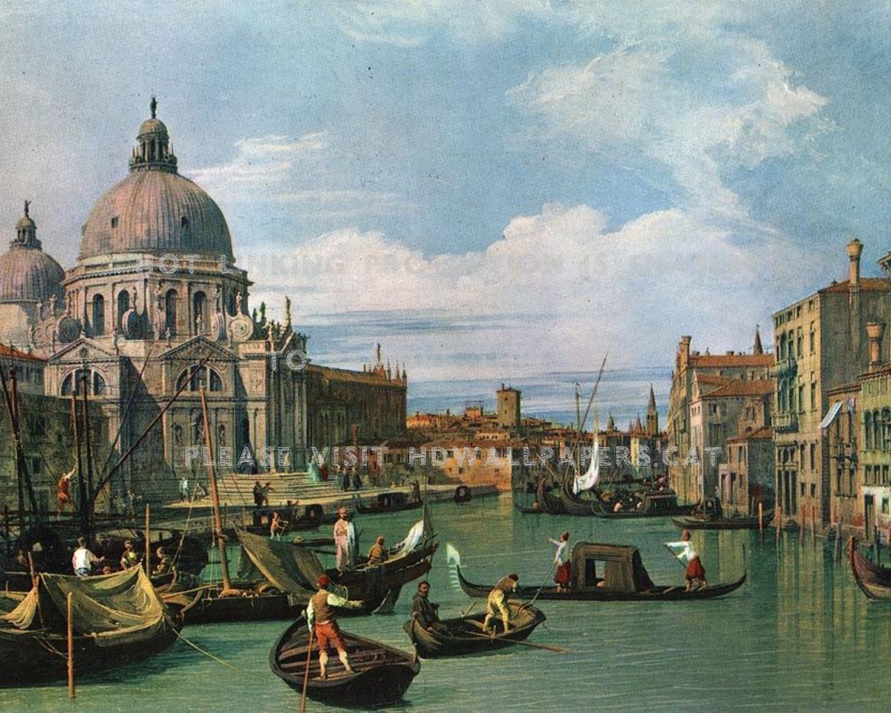 Canaletto The Grand At Salute Church Venice