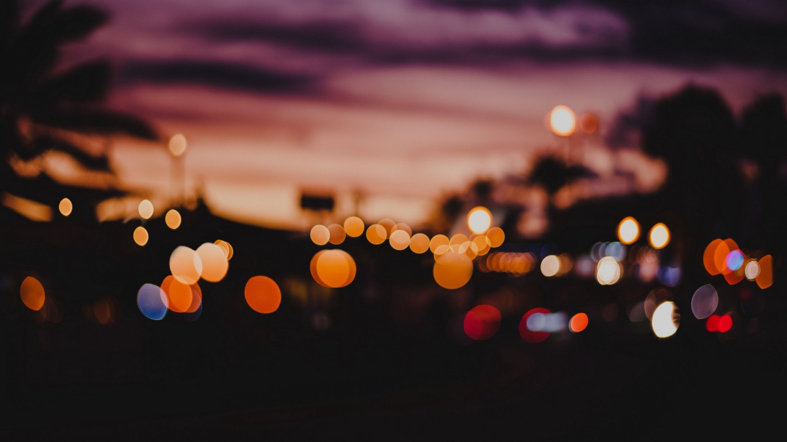 Blurry city lights HD Wallpaper Youtube Cover Photo