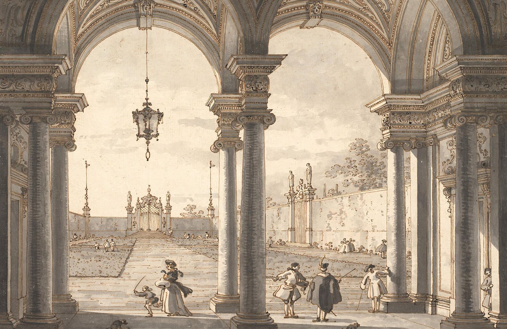 View through a Baroque Colonnade