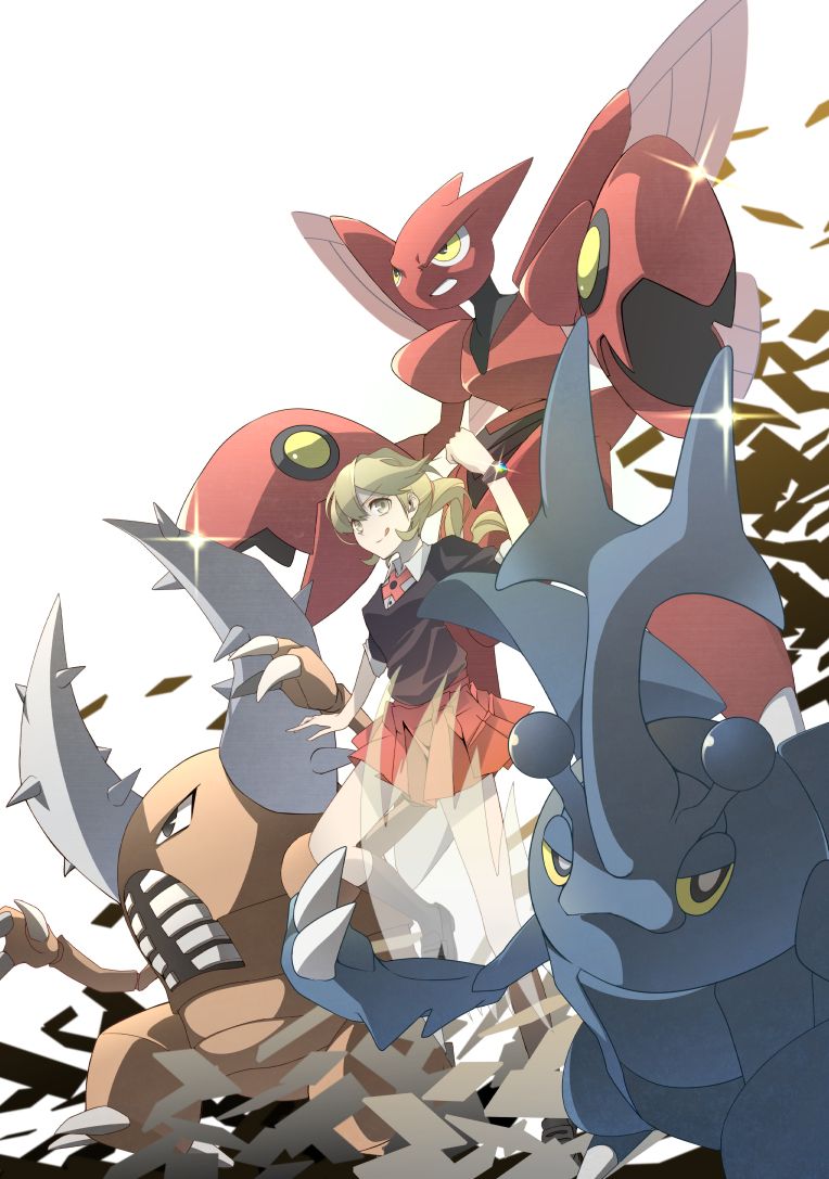 Anime, Total Pokémon, Scizor, Heracross, Lass Bug Trainer, Download Wallpaper