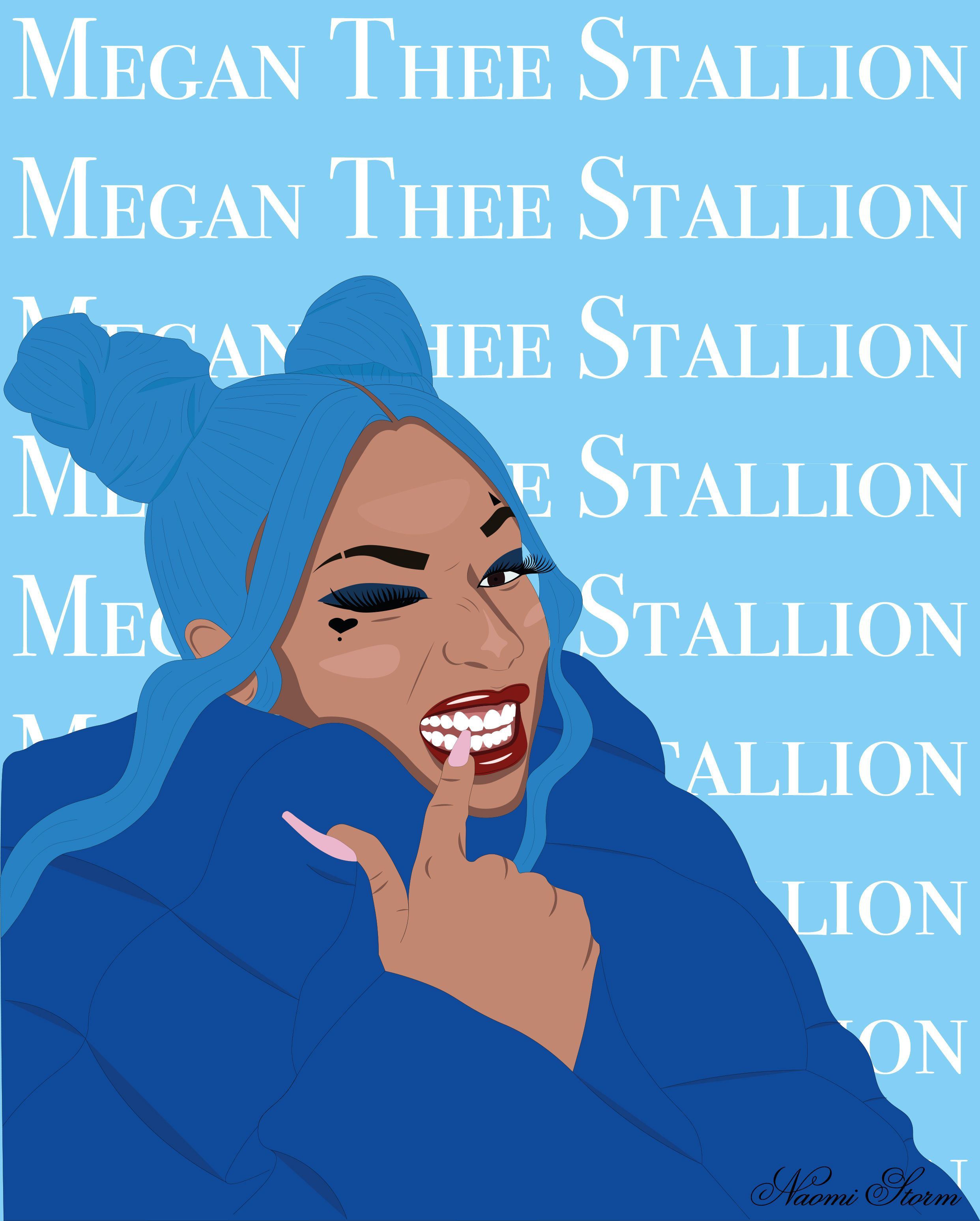 Megan Thee Stallion. Blue aesthetic pastel, Girl artist, Stallion