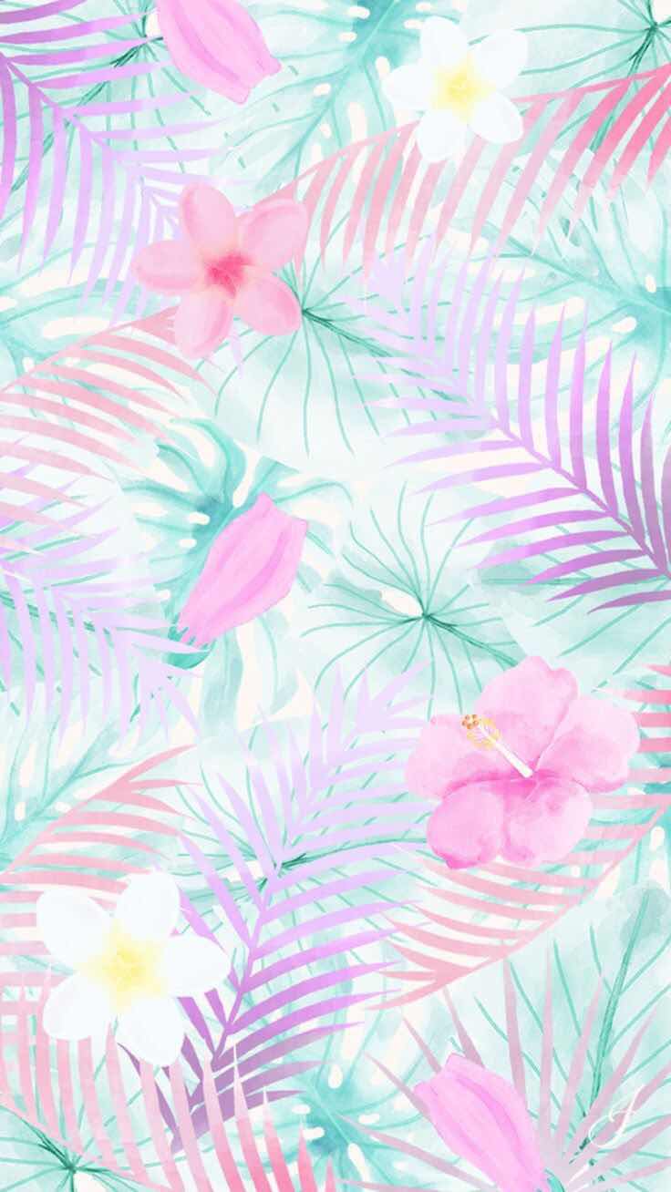 Floral Summer Pattern Wallpaper for iPhone