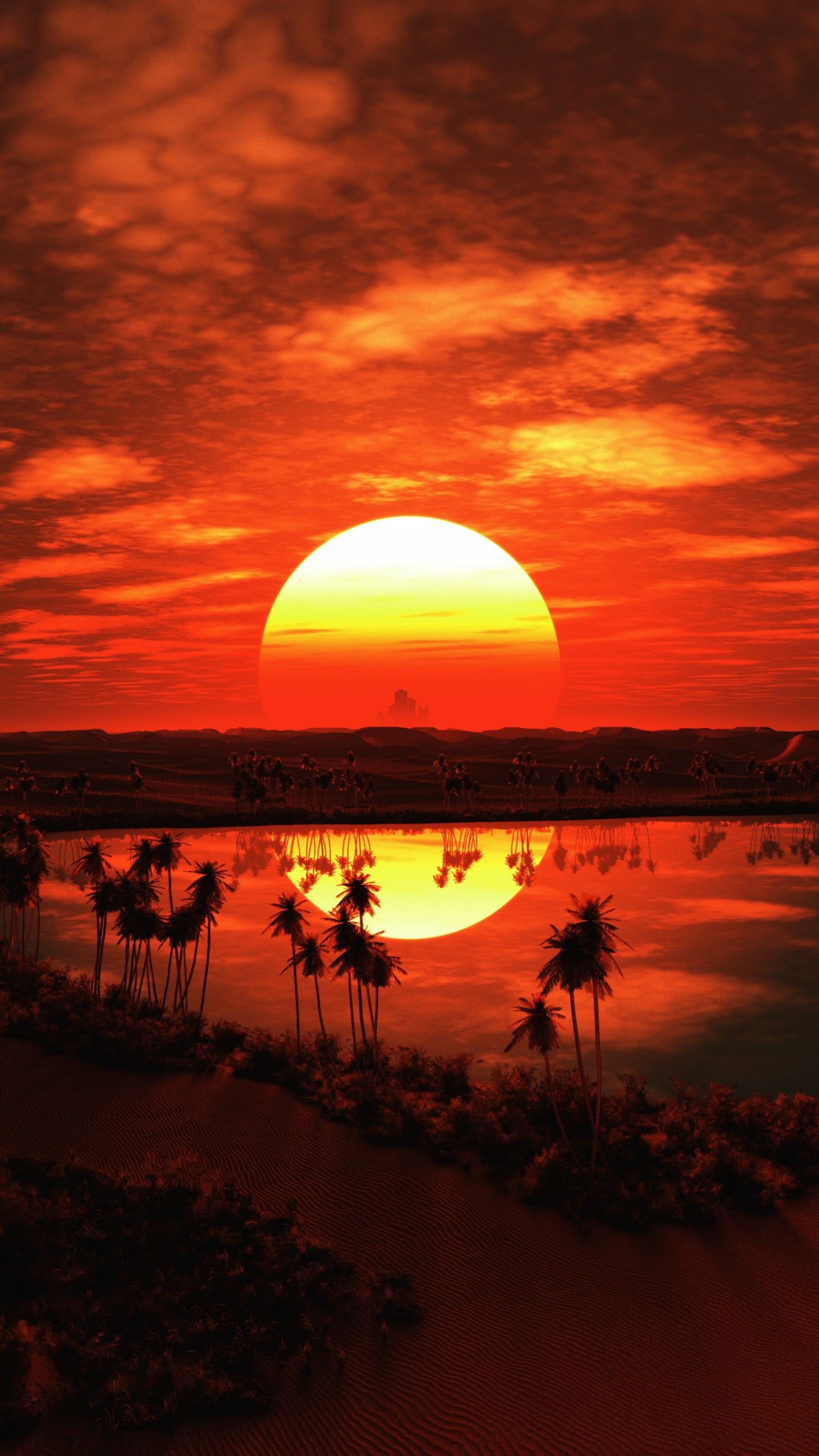 Wallpaper Sunset, Tropical, Red, 4K, Nature,. Wallpaper for iPhone, Android, Mobile and Desktop