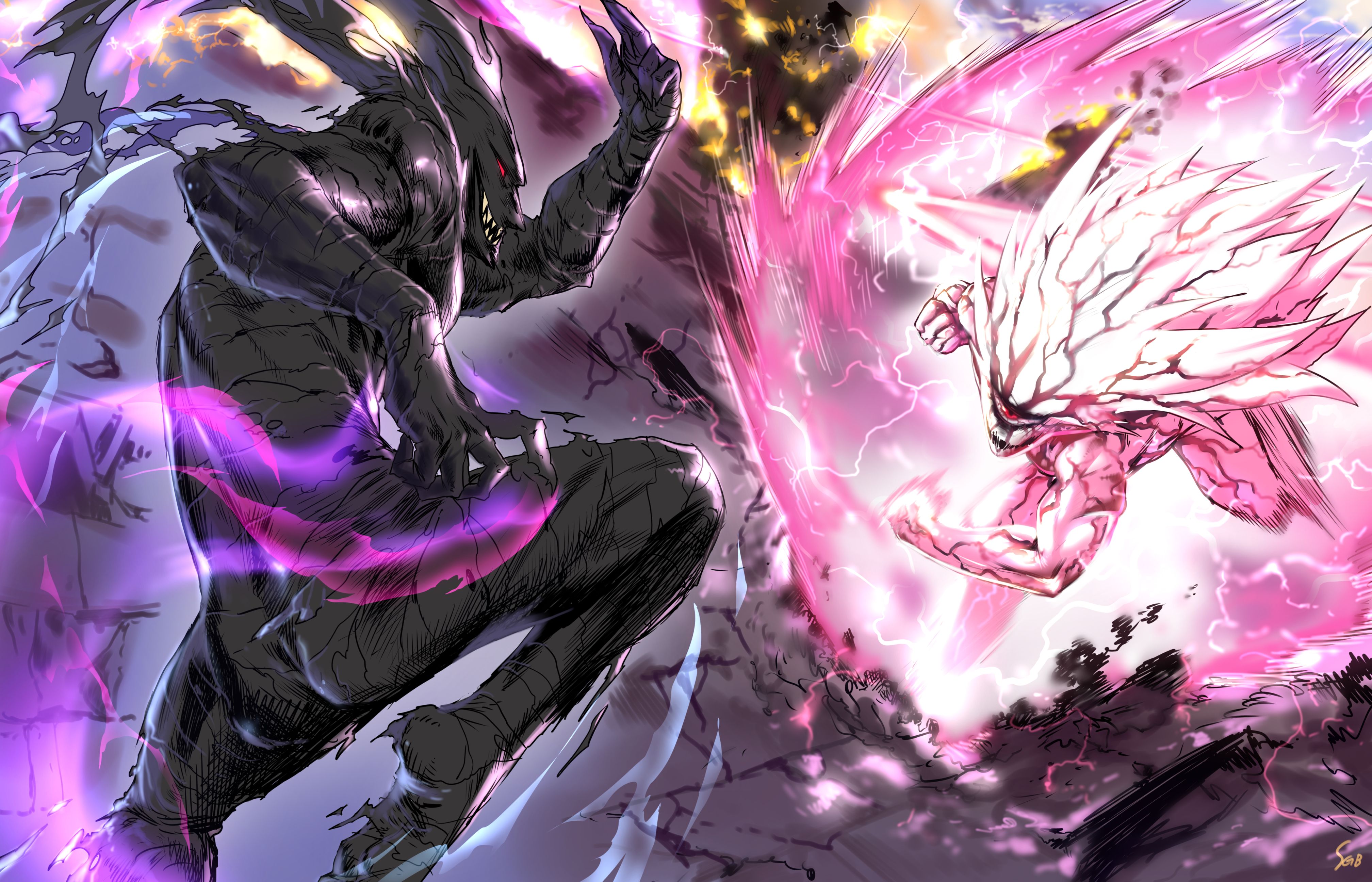 Serious Saitama VS Composite Lord Boros, Garou, Tatsumaki and Mob