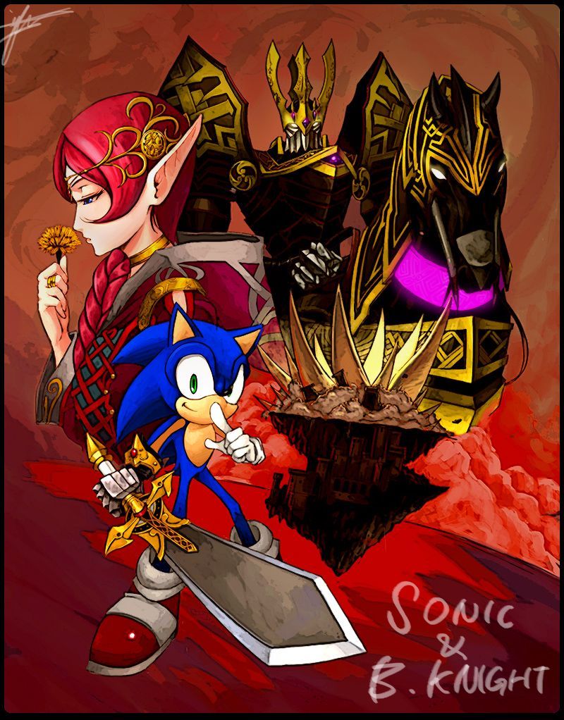 Sonic and the black knight, possibly my favorite Sonic game. Sonic, Blackest knight, Sonic fan art