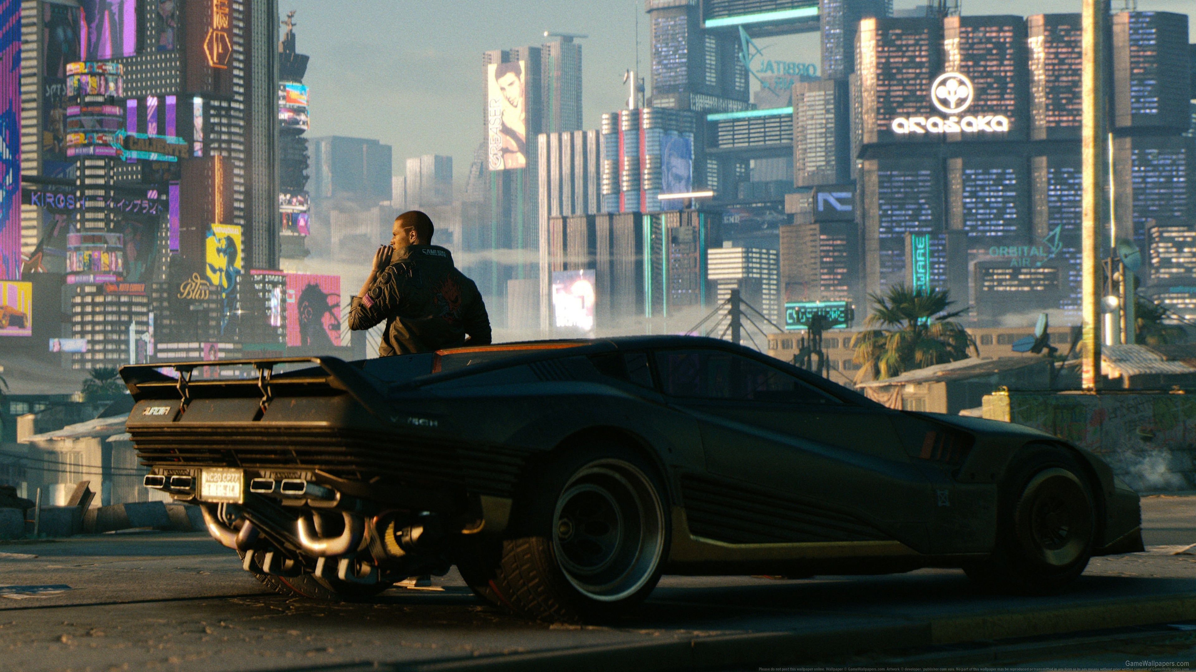 Wallpaper cyberpunk, game, city shot, car desktop wallpaper, hd image,  picture, background, 58d87a